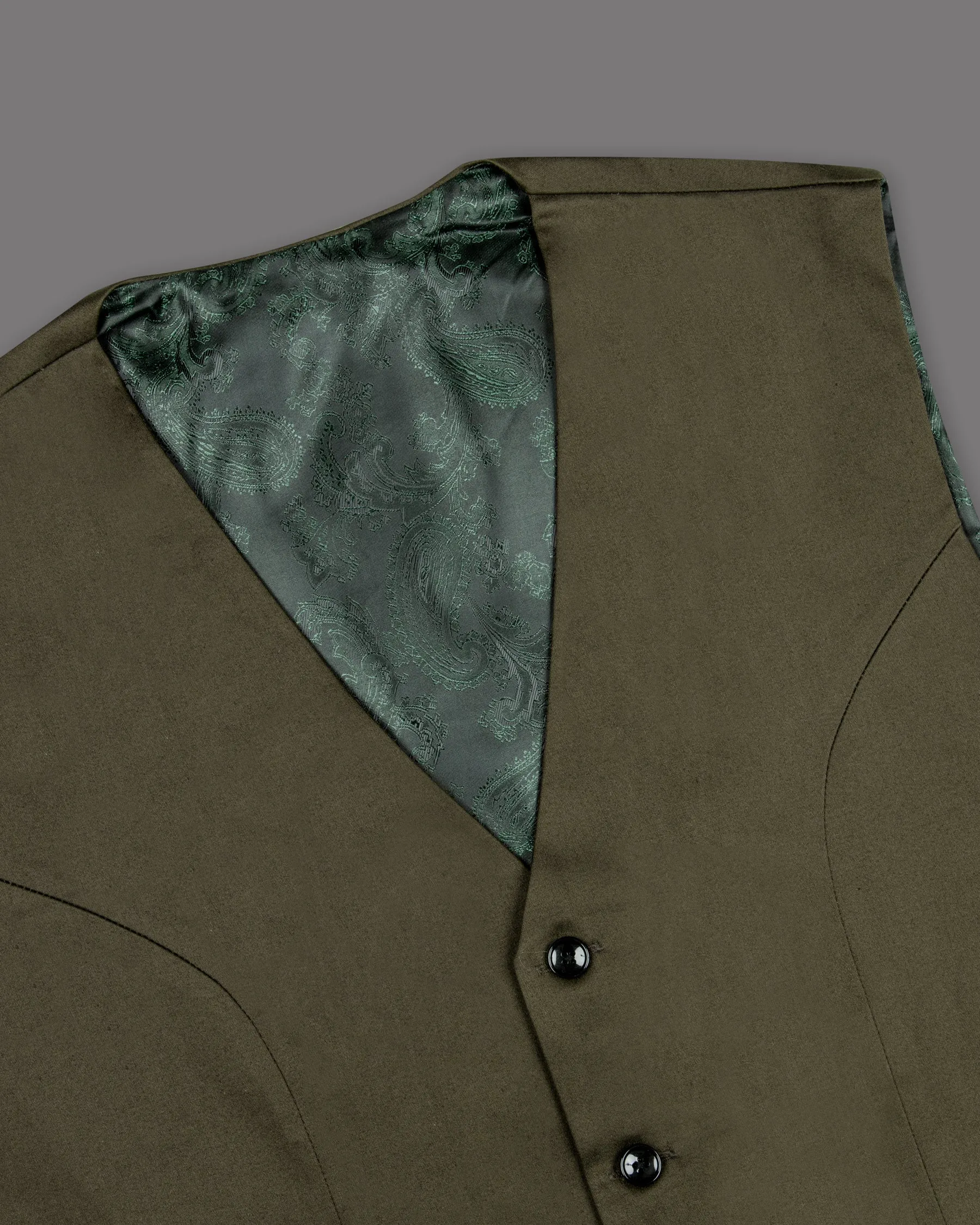 Hemlock Brown Stretchable Premium Cotton traveler Waistcoat sold by French Crown product image thumbnail 4