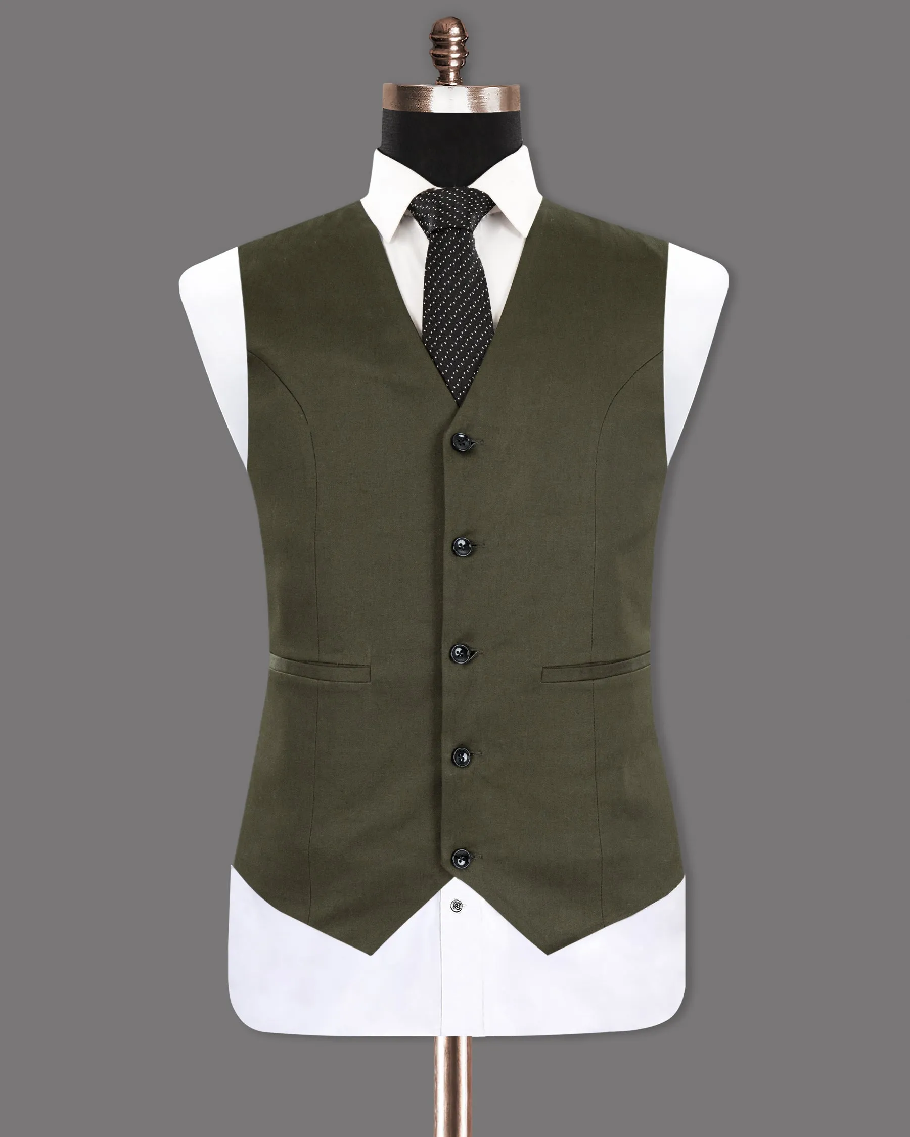 Hemlock Brown Stretchable Premium Cotton traveler Waistcoat sold by French Crown product image thumbnail 2