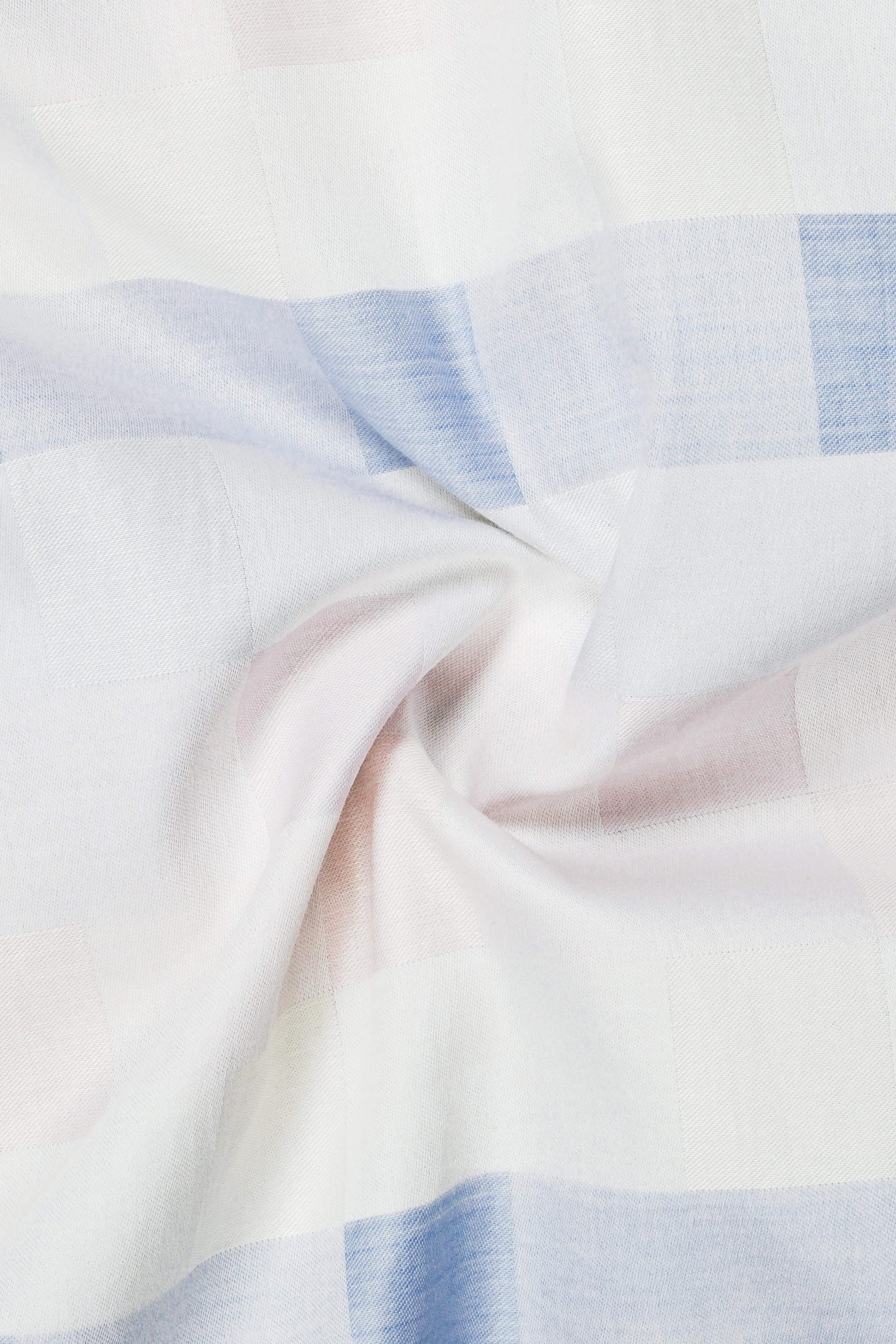 Blushwave-Lace Pink And Casper Blue Jacquard Textured Premium Cotton Shirt sold by French Crown product image thumbnail 2