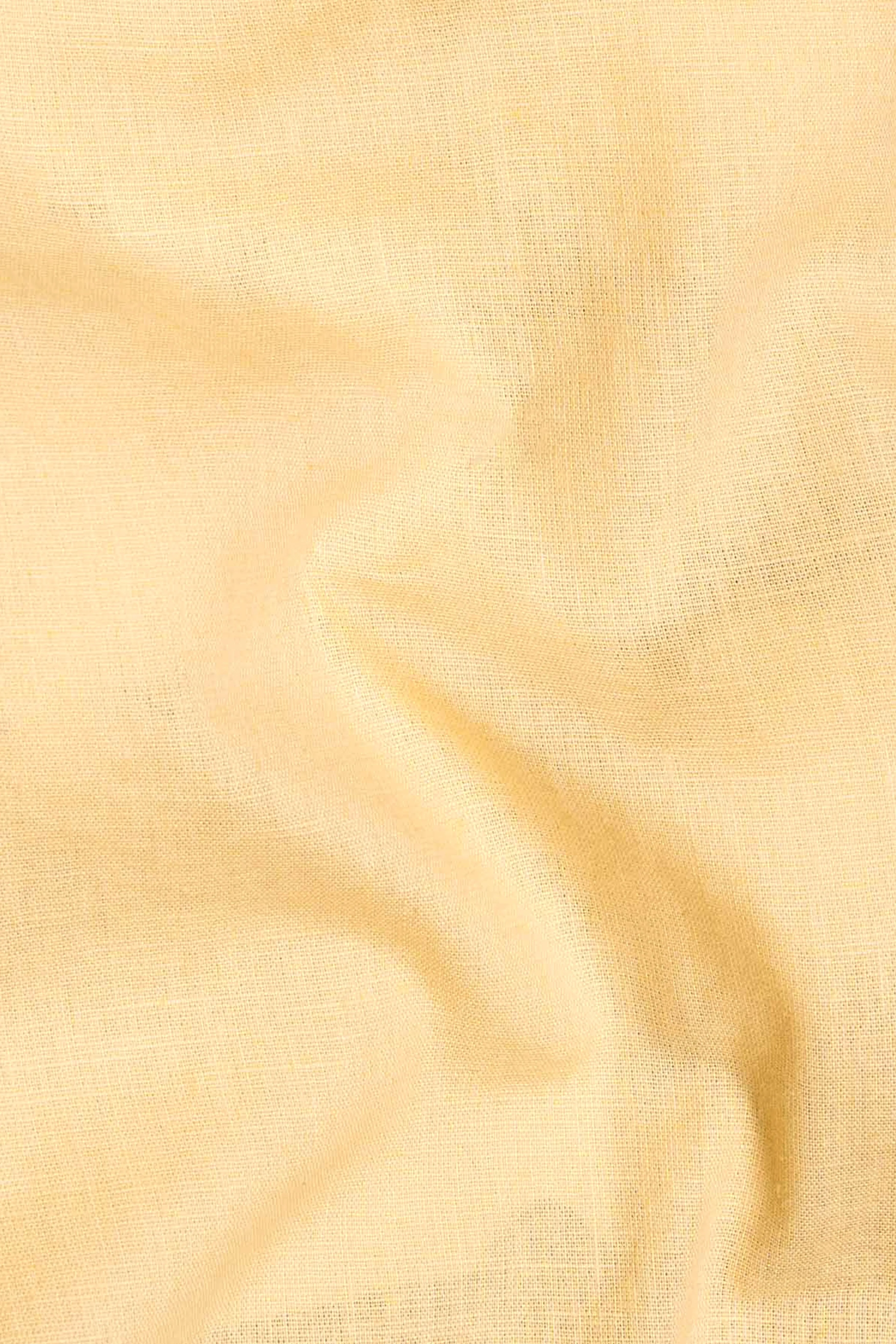 Peanut Yellow Luxurious Linen Shirt sold by French Crown product image thumbnail 2