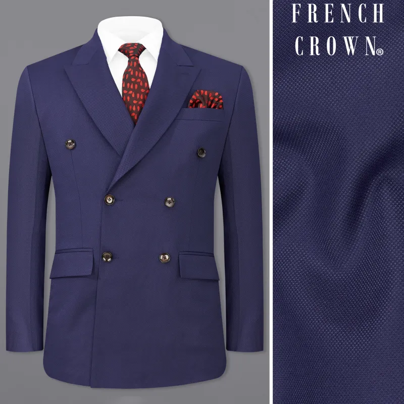 Ebony Clay Blue Double Breasted Blazer sold by French Crown