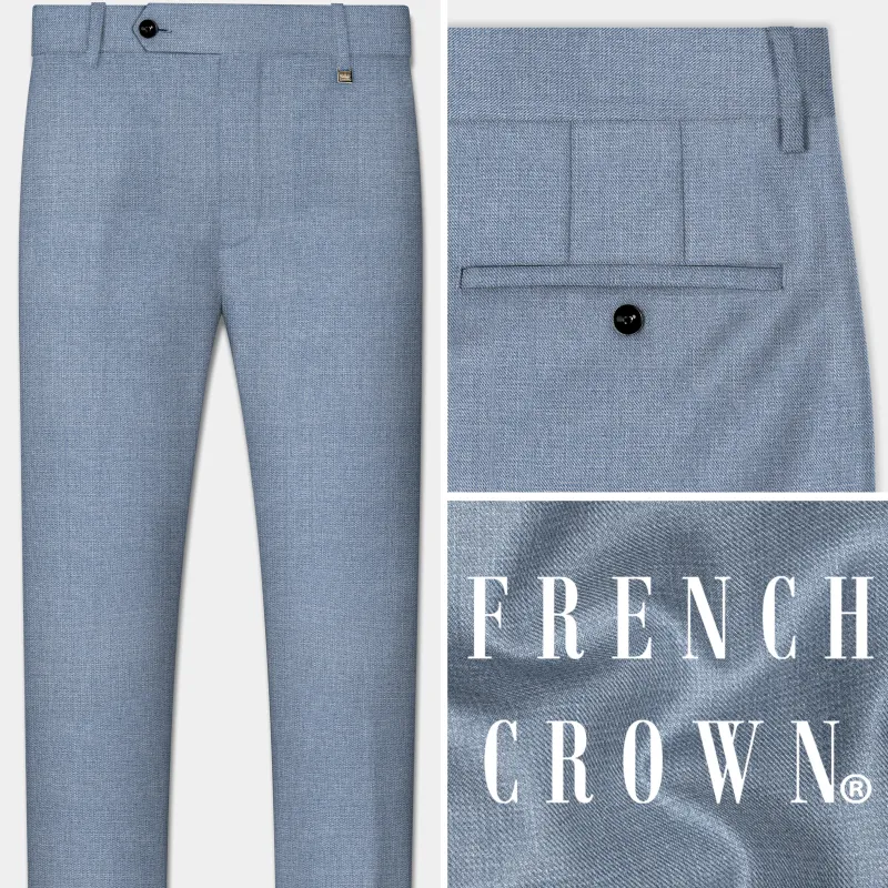 Bluish Wool Rich Pant made by French Crown