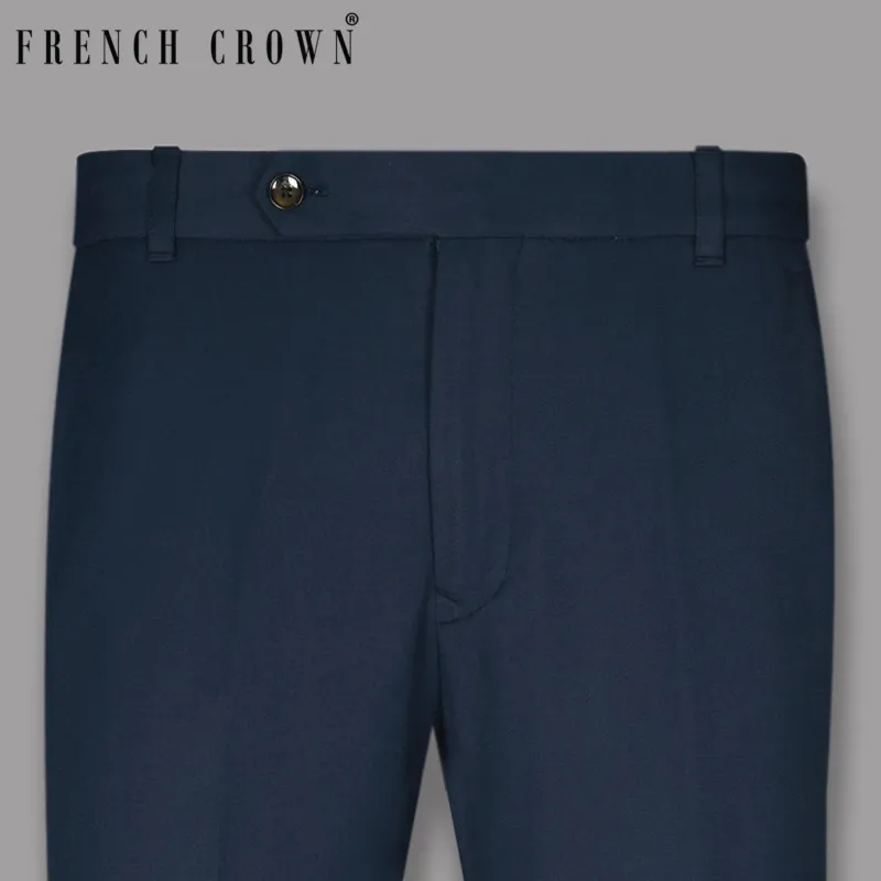 Blue Wool Rich Pant sold by French Crown