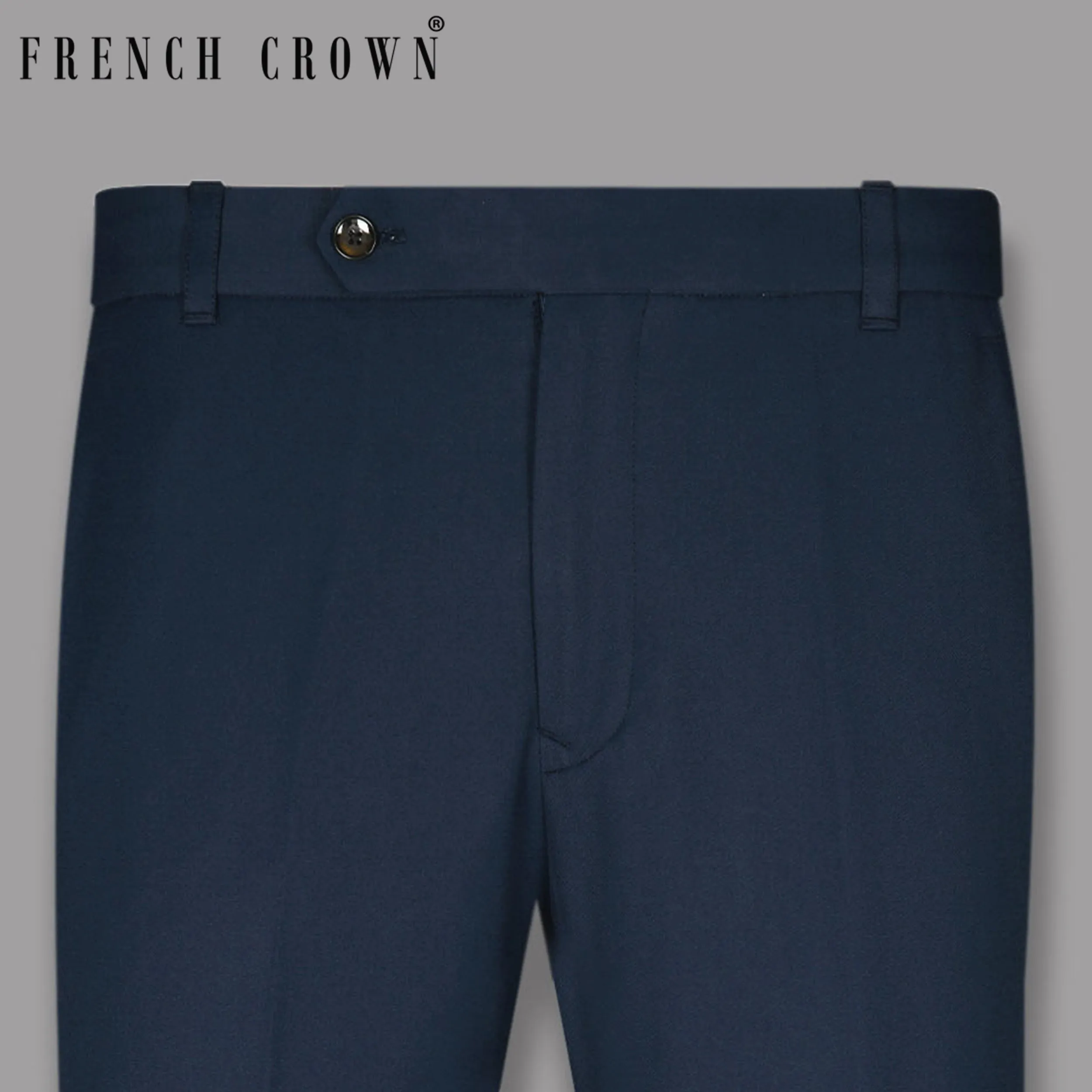Blue Wool Rich Pant sold by French Crown