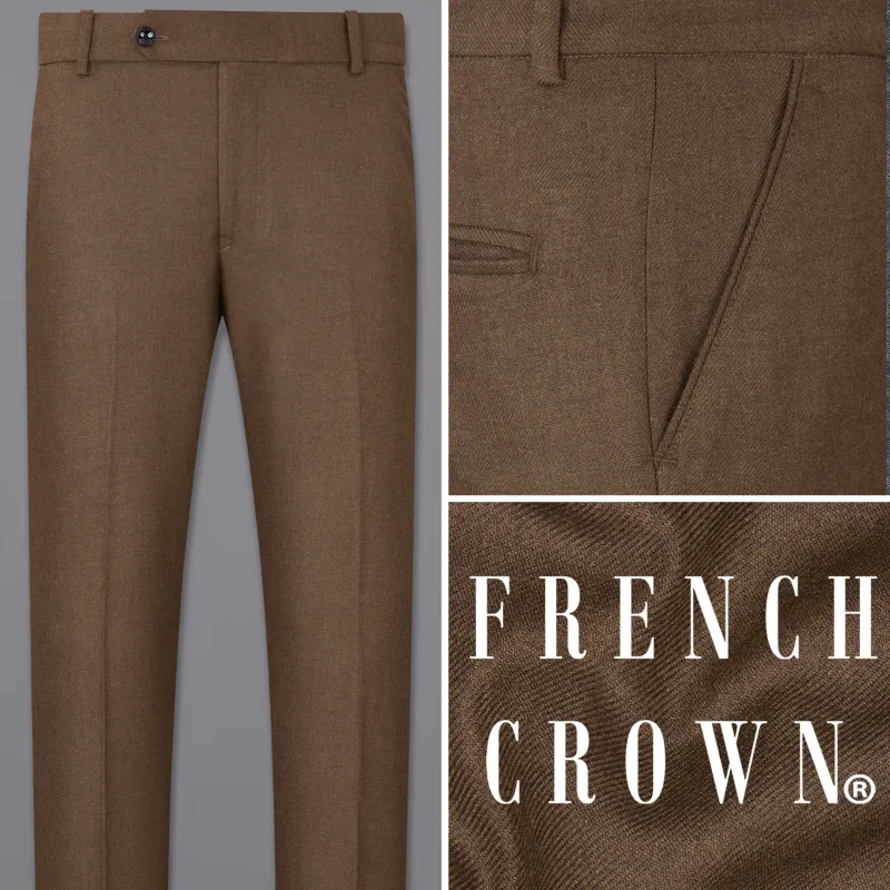 Hemlock Brown Wool Rich Pant sold by French Crown