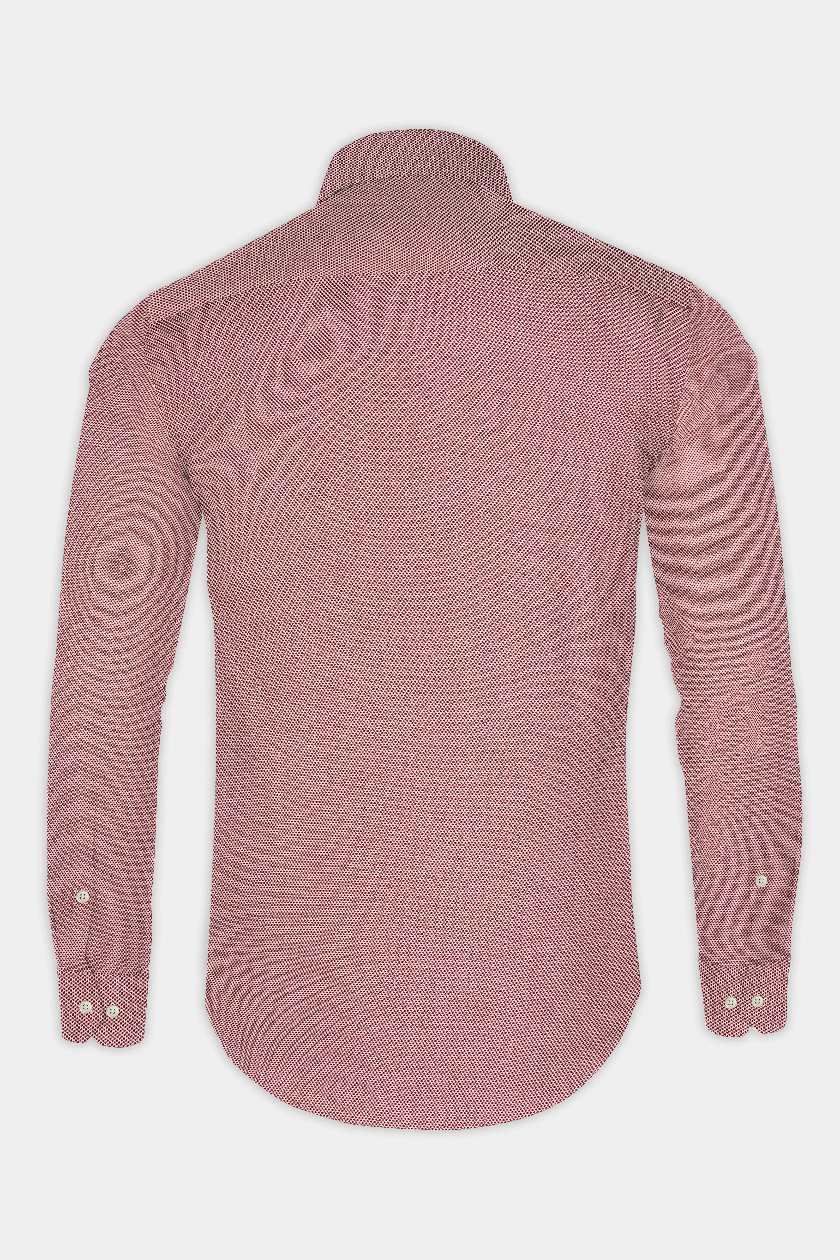 Bright White and Old Brick DNA-Like Dobby Textured Premium Giza Cotton Shirt sold by French Crown product image thumbnail 5