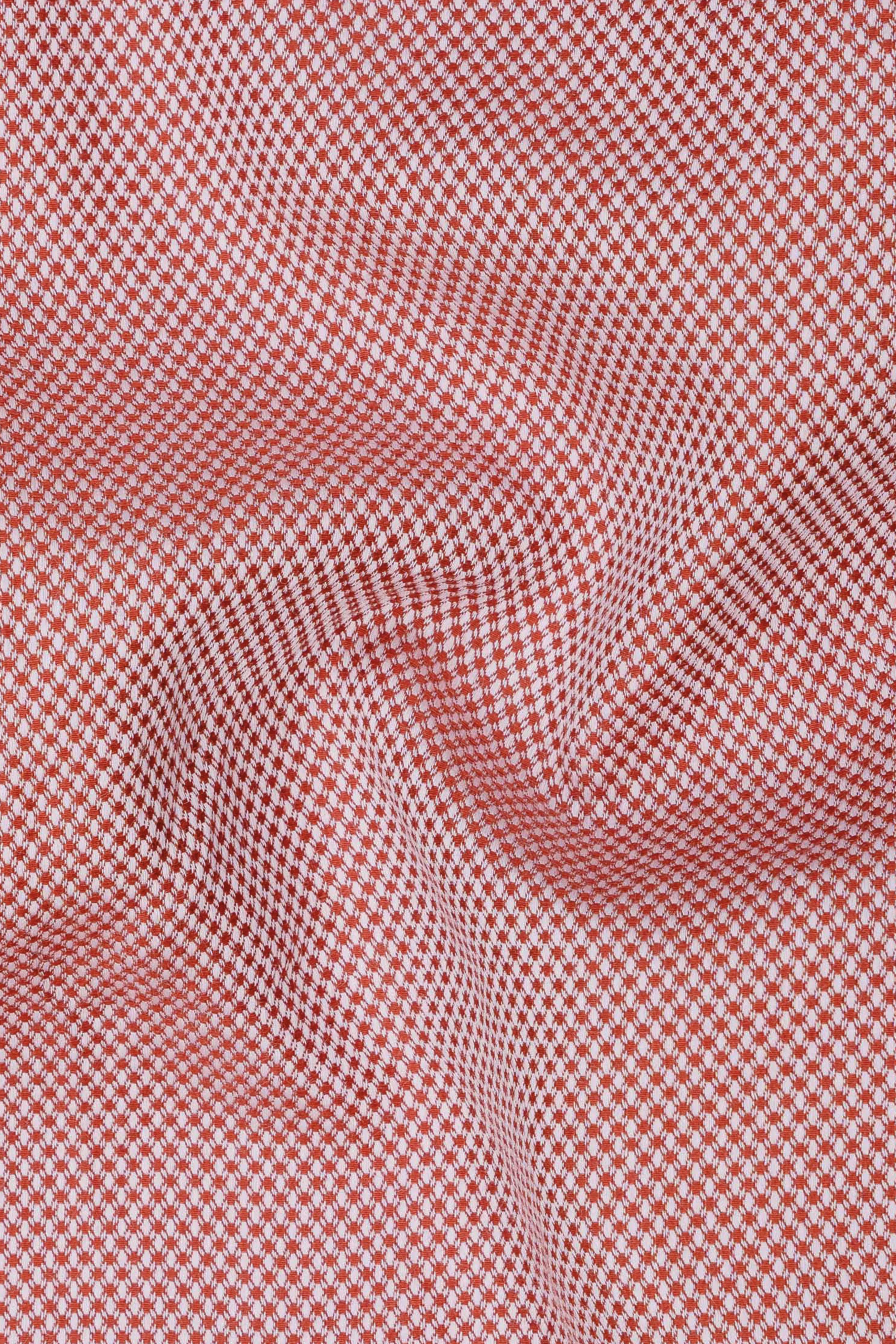 Bright White and Old Brick DNA-Like Dobby Textured Premium Giza Cotton Shirt sold by French Crown product image thumbnail 2