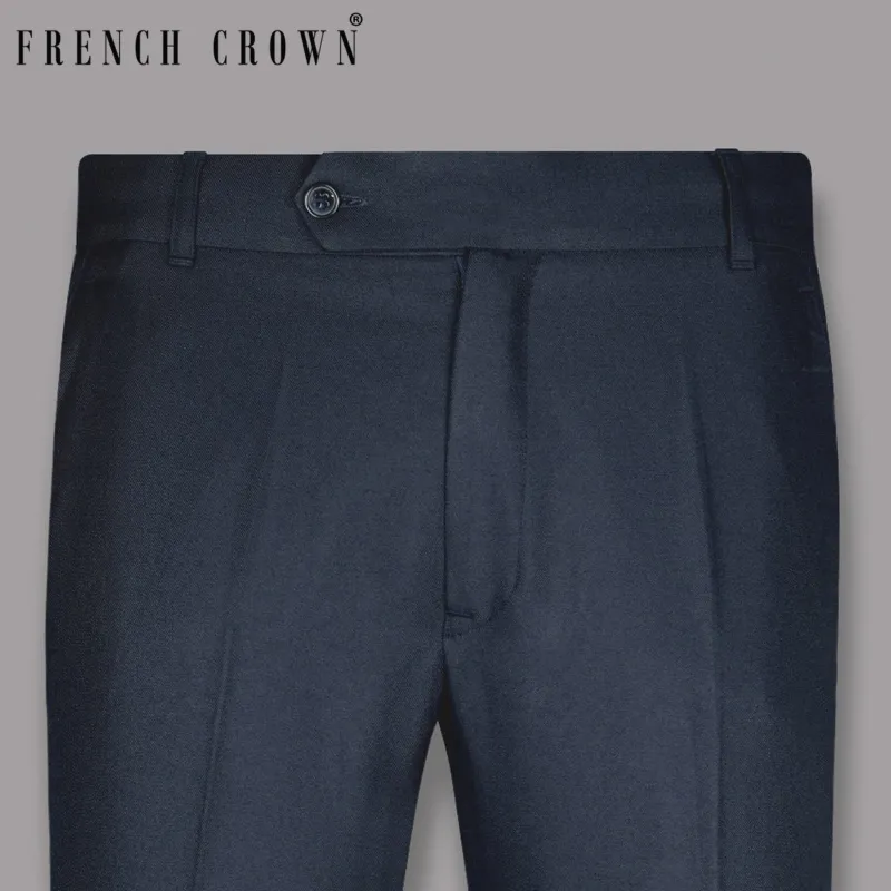 Midnight Express Blue Wool Rich Pant sold by French Crown