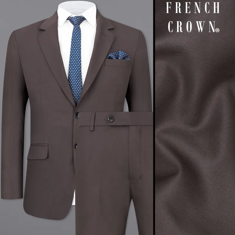 Coffee Brown Single Breasted Suit sold by French Crown