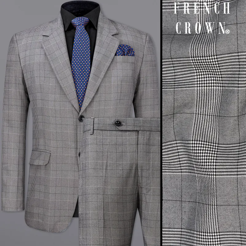 Storm Dust Gray Plaid Single Breasted Suit sold by French Crown