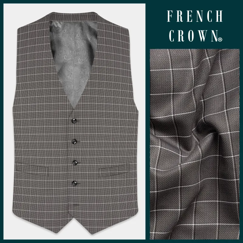 Friar Gray Plaid Wool Rich Waistcoat sold by French Crown