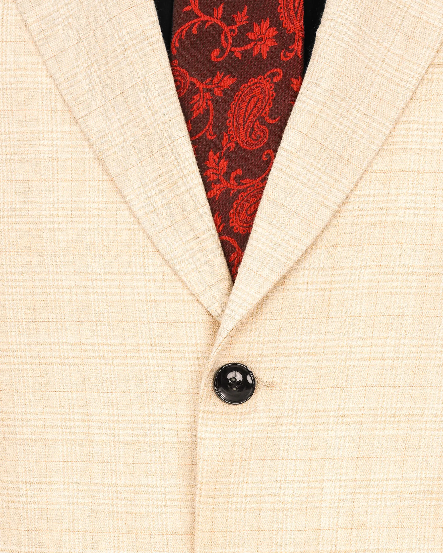 Light Apricot Brown Subtle Plaid Suit sold by French Crown product image thumbnail 5