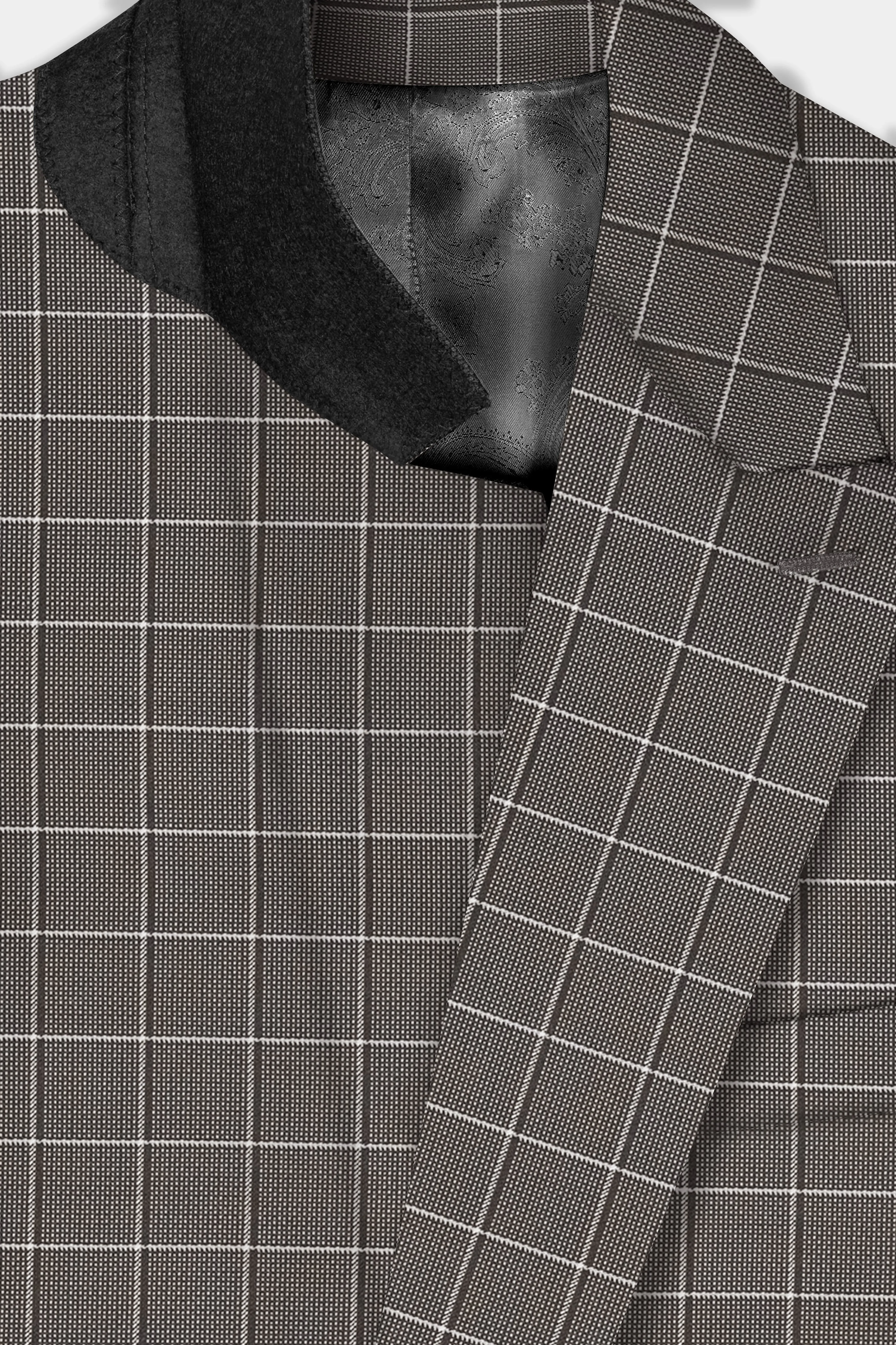 Friar Gray Plaid Wool Rich Double Breasted Suit sold by French Crown product image thumbnail 5