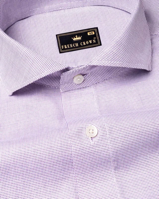 Trendy Pink and White Dobby Textured Premium Giza Cotton Shirt sold by French Crown