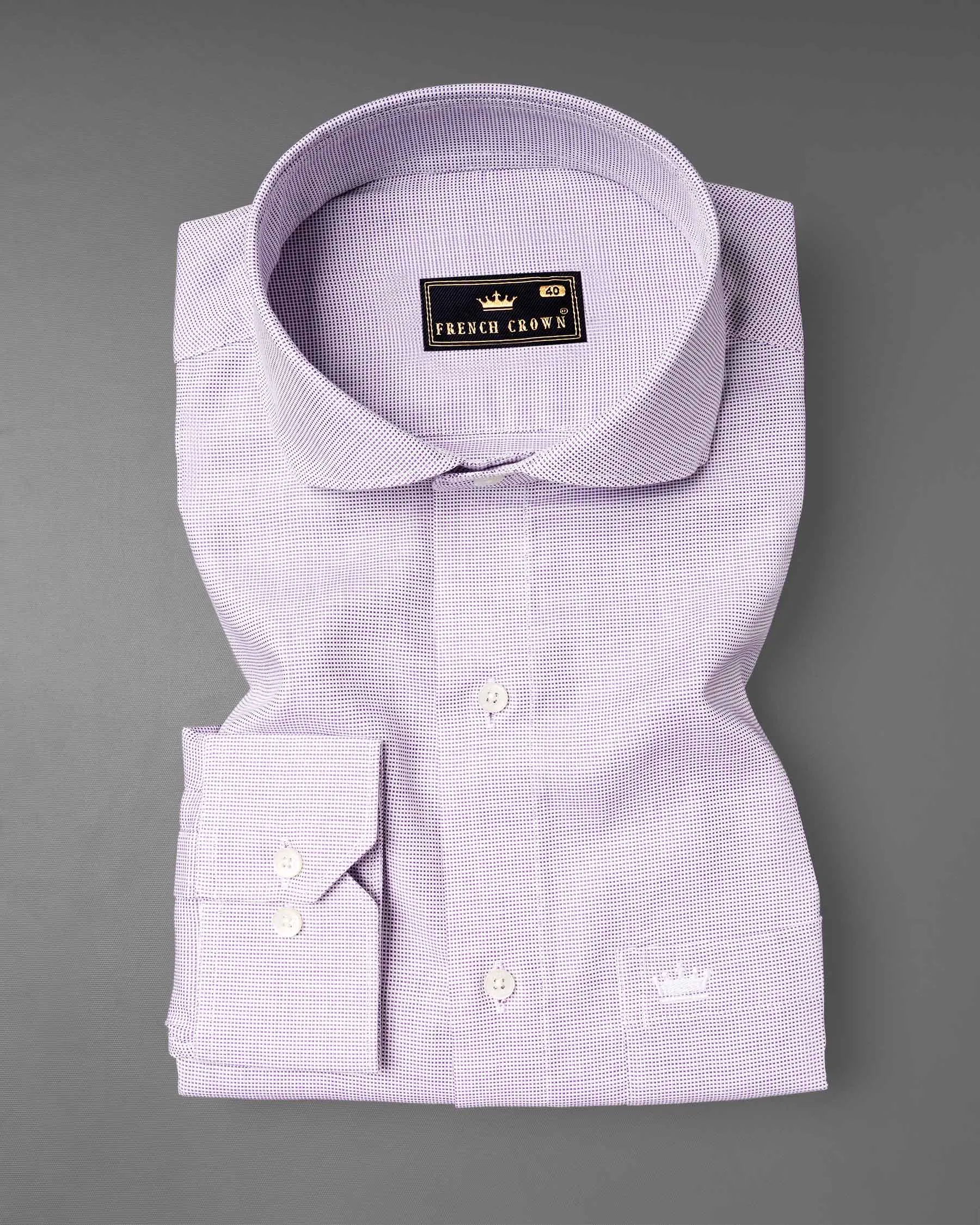 Trendy Pink and White Dobby Textured Premium Giza Cotton Shirt sold by French Crown product image thumbnail 3