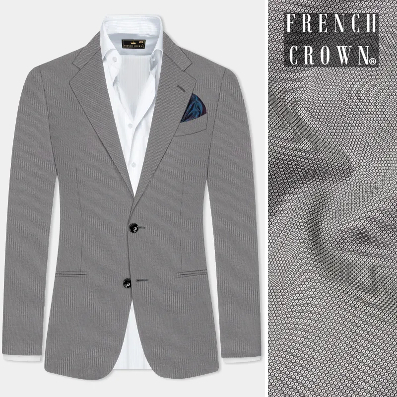 Vampire Gray Textured Wool Blend Single Breasted Blazer sold by French Crown