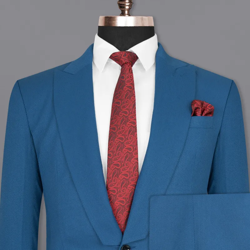 Orient Blue Diamond Textured Woolrich Suit sold by French Crown