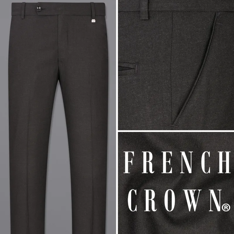 Mine Shaft Gray Wool Rich Designer Pant sold by French Crown