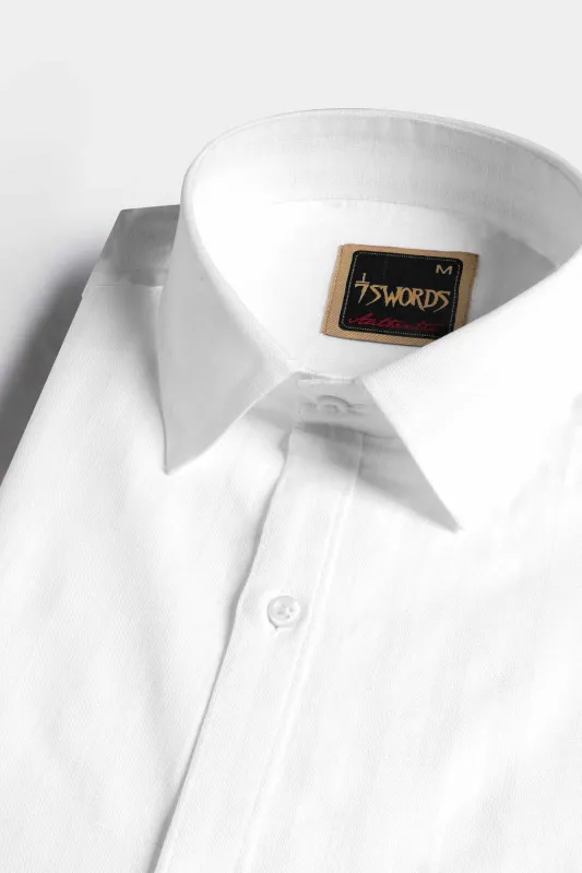 7swords-Bright White Striped Premium Cotton Shirt sold by French Crown