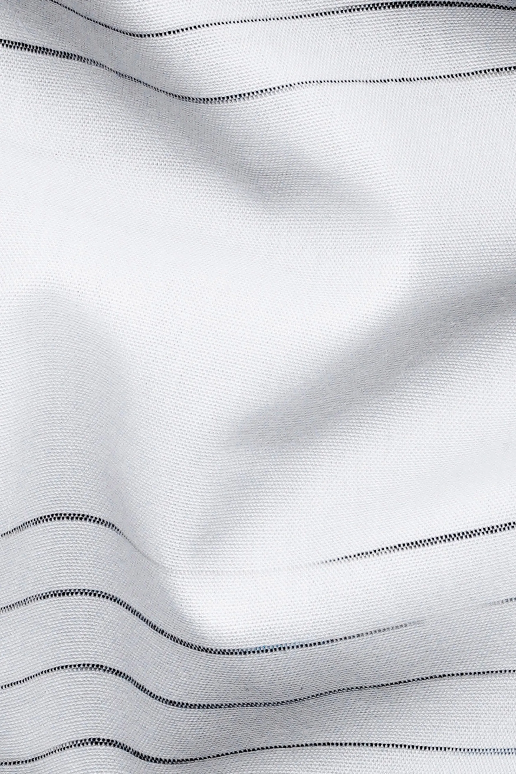 7swords-Bright White and Black Striped Premium Cotton Shirt sold by French Crown product image thumbnail 2