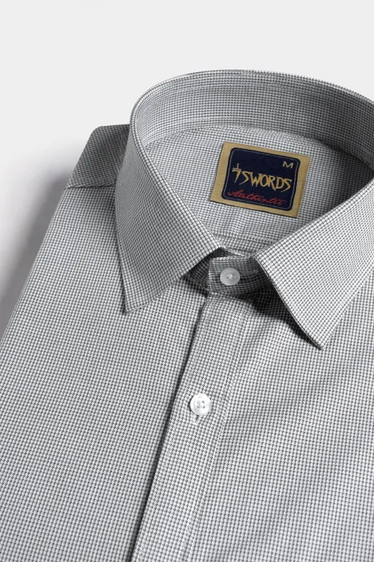 7swords-Gunsmoke Gray Houndstooth Premium Cotton Shirt sold by French Crown