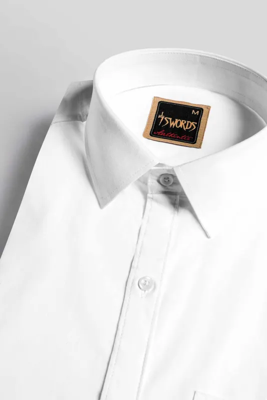 7swords-Bright White Premium Cotton Shirt sold by French Crown