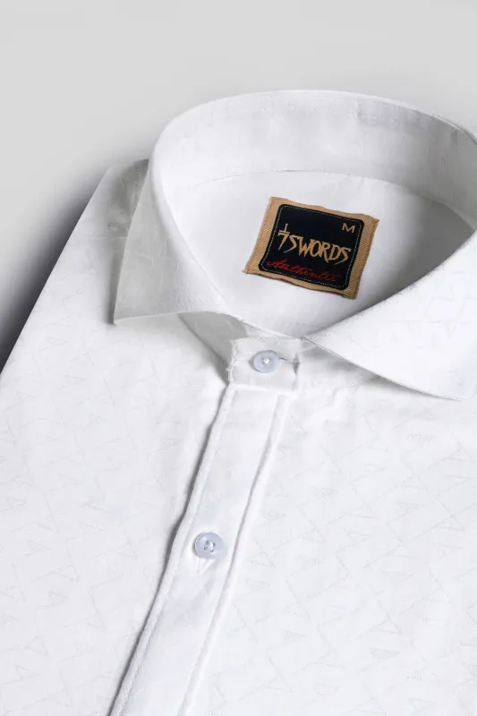 7swords-Bright White Premium Cotton Shirt sold by French Crown