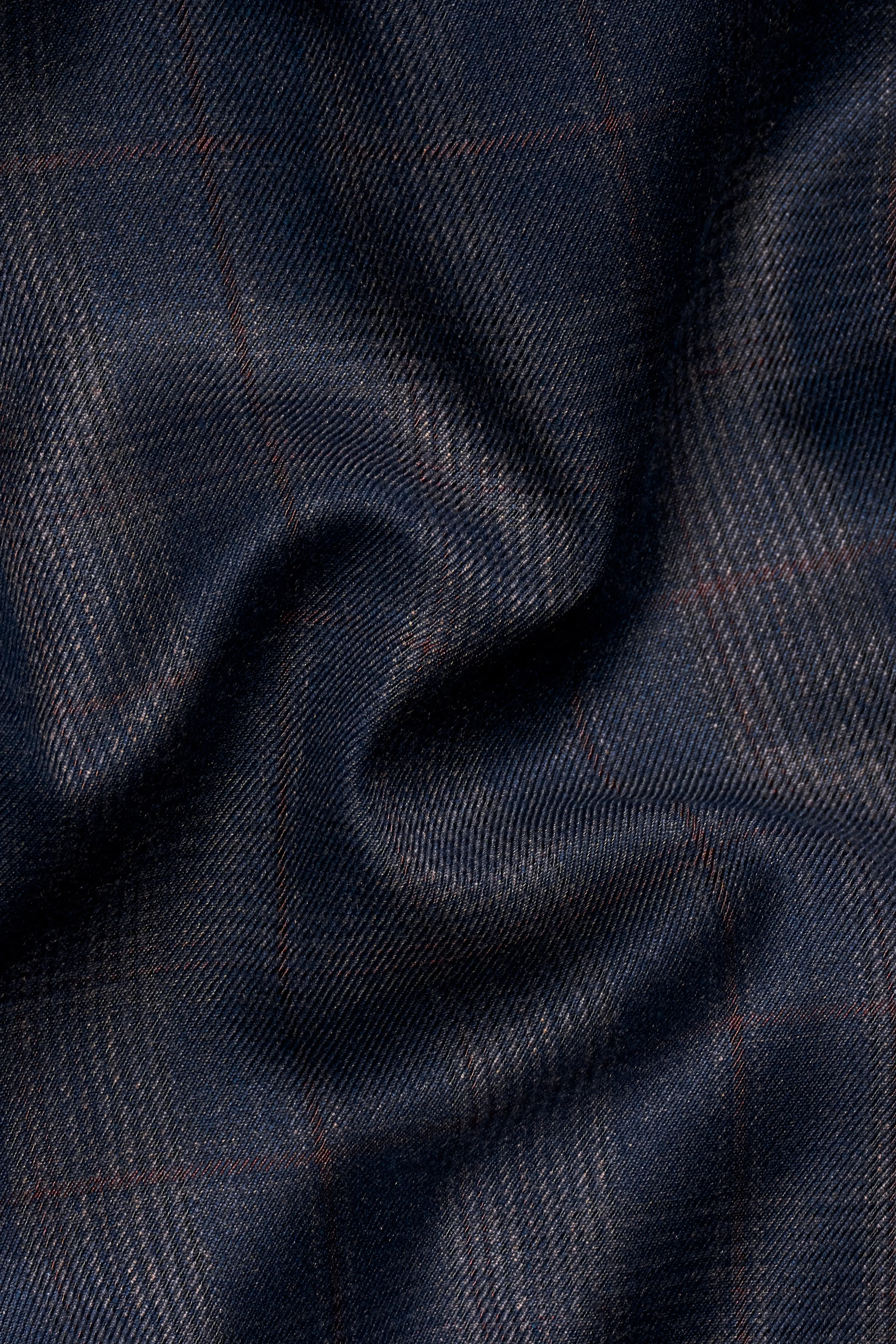 Admiral Blue and Cinereous Brown Plaid Wool Rich Pant sold by French Crown product image thumbnail 3