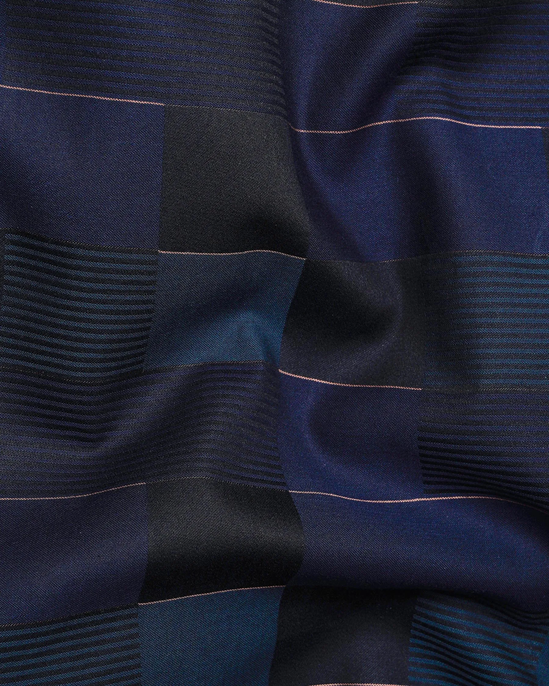 Bleached Blue and Cloud Burst Blue Dobby Textured Premium Giza Cotton Shirt sold by French Crown product image thumbnail 2