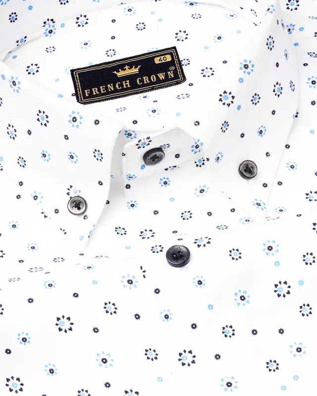 Bright White Dobby Textured Premium Giza Cotton Shirt sold by French Crown