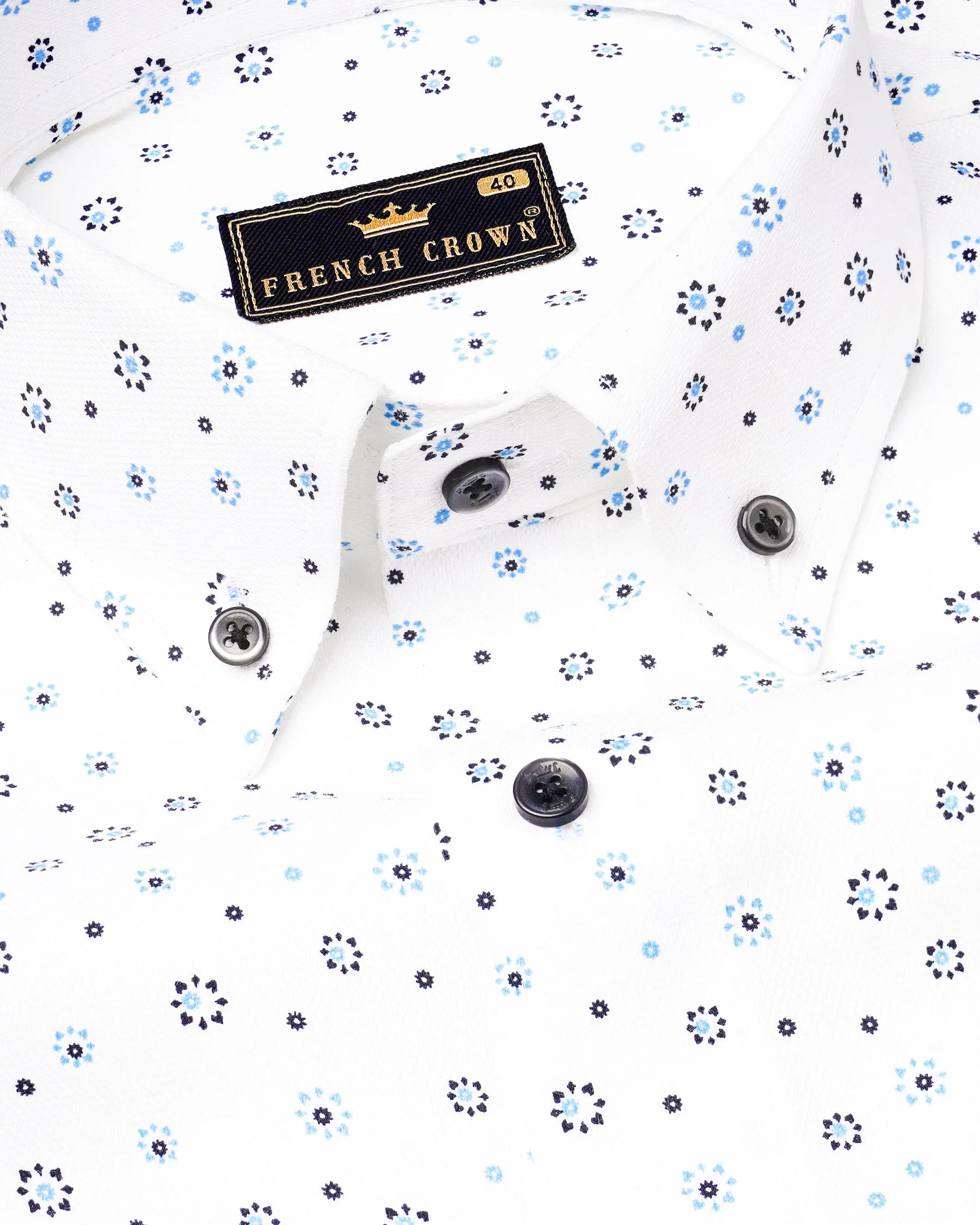 Bright White Dobby Textured Premium Giza Cotton Shirt sold by French Crown