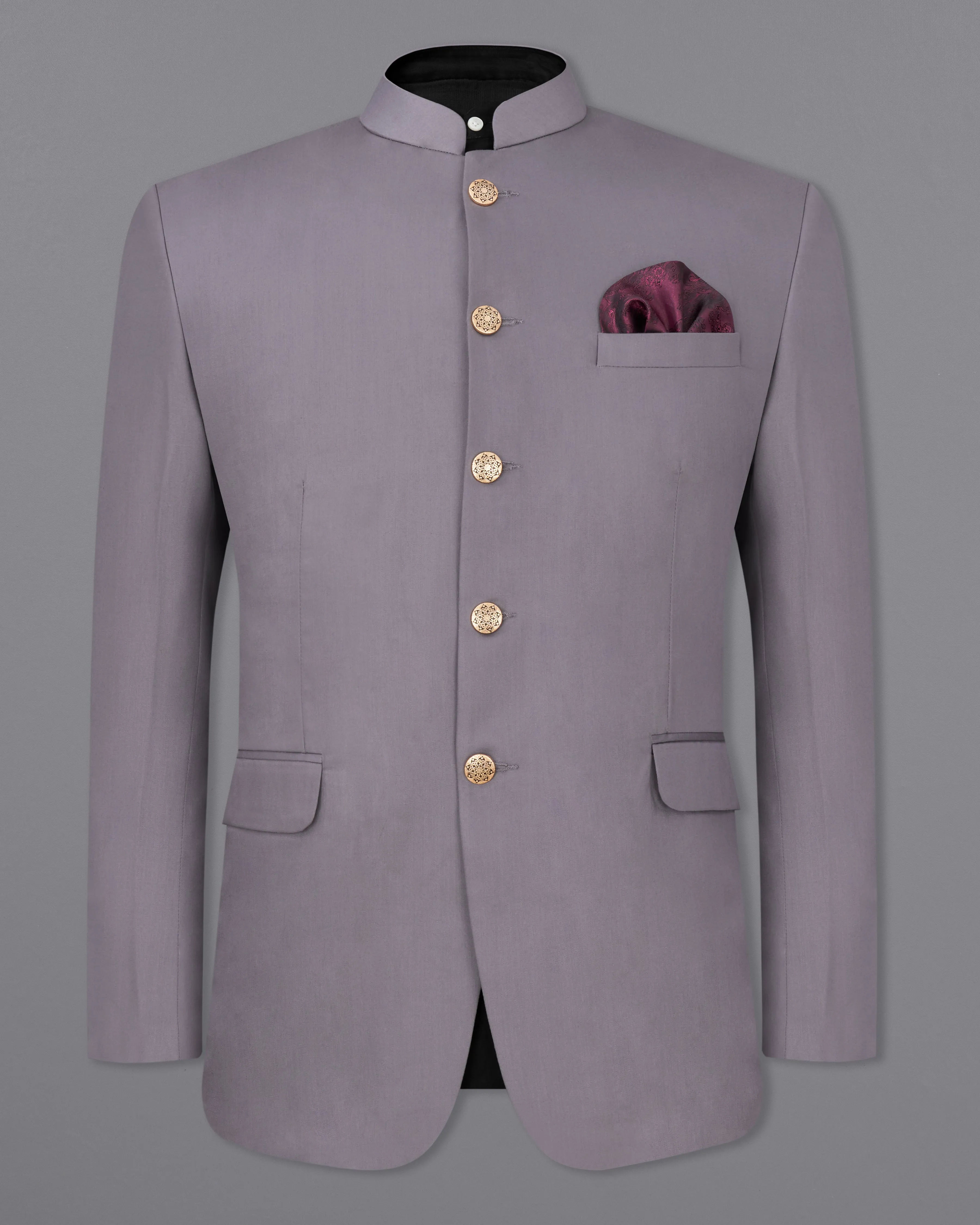 Light Gray Subtle Sheen Bandhgala Blazer sold by French Crown product image thumbnail 2