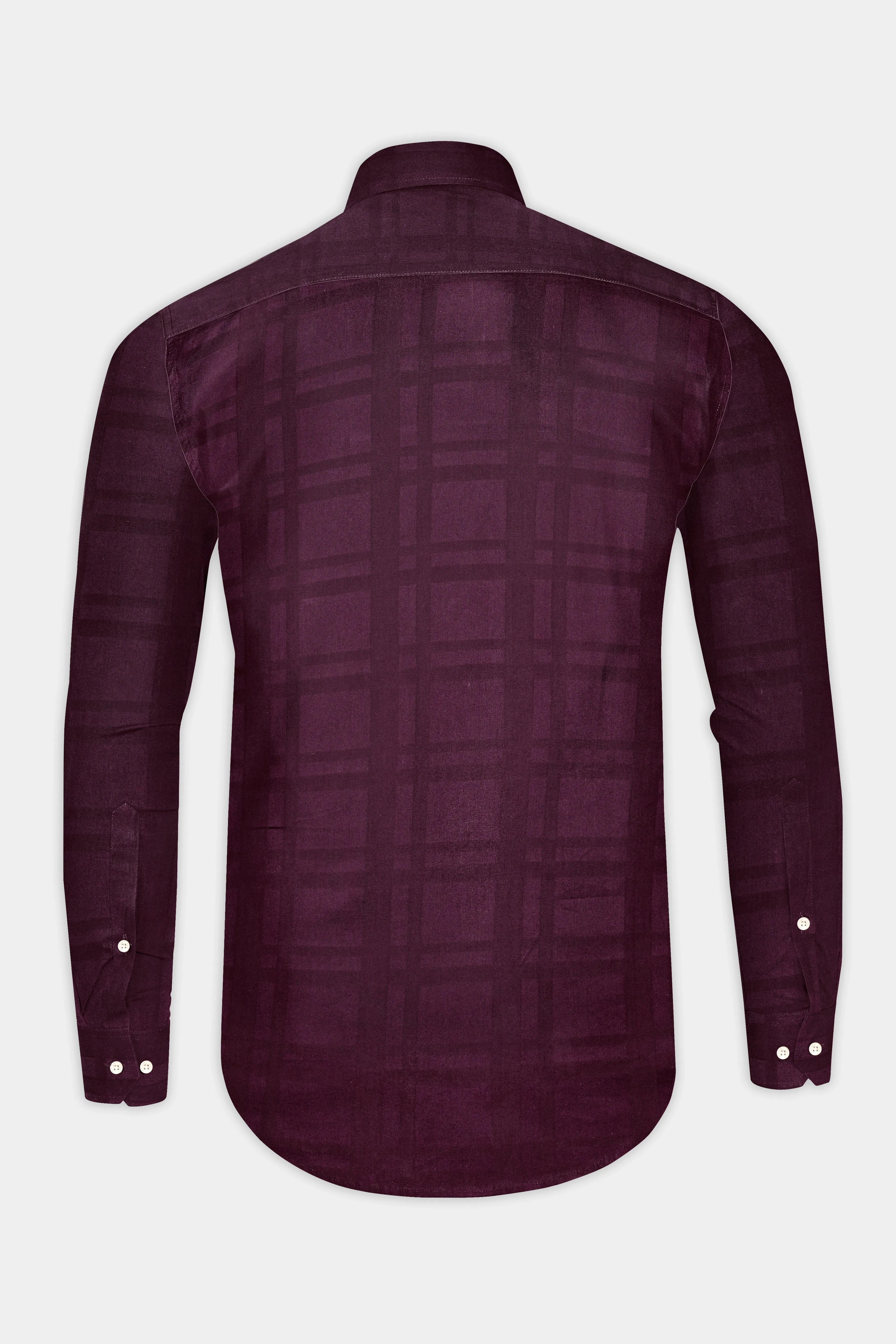 Temptress subtle Plaid Dobby Textured Premium Giza Cotton Shirt sold by French Crown product image thumbnail 5