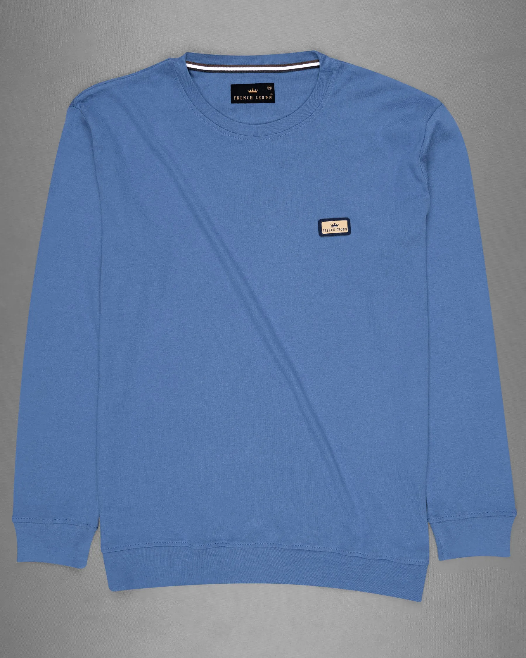 Danube Blue Full Sleeve Premium Cotton Jersey Sweatshirt sold by French Crown product image thumbnail 5