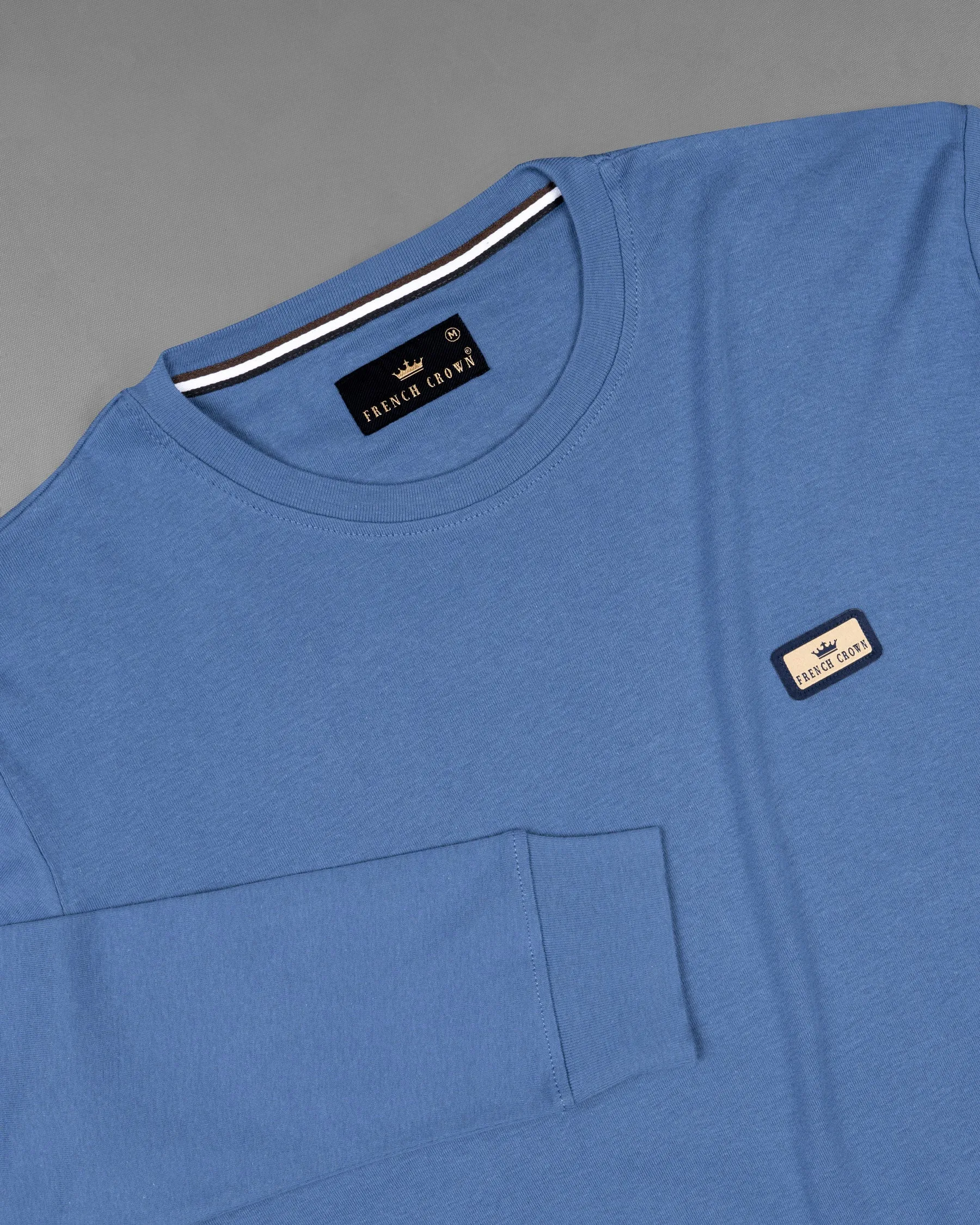 Danube Blue Full Sleeve Premium Cotton Jersey Sweatshirt sold by French Crown product image thumbnail 4