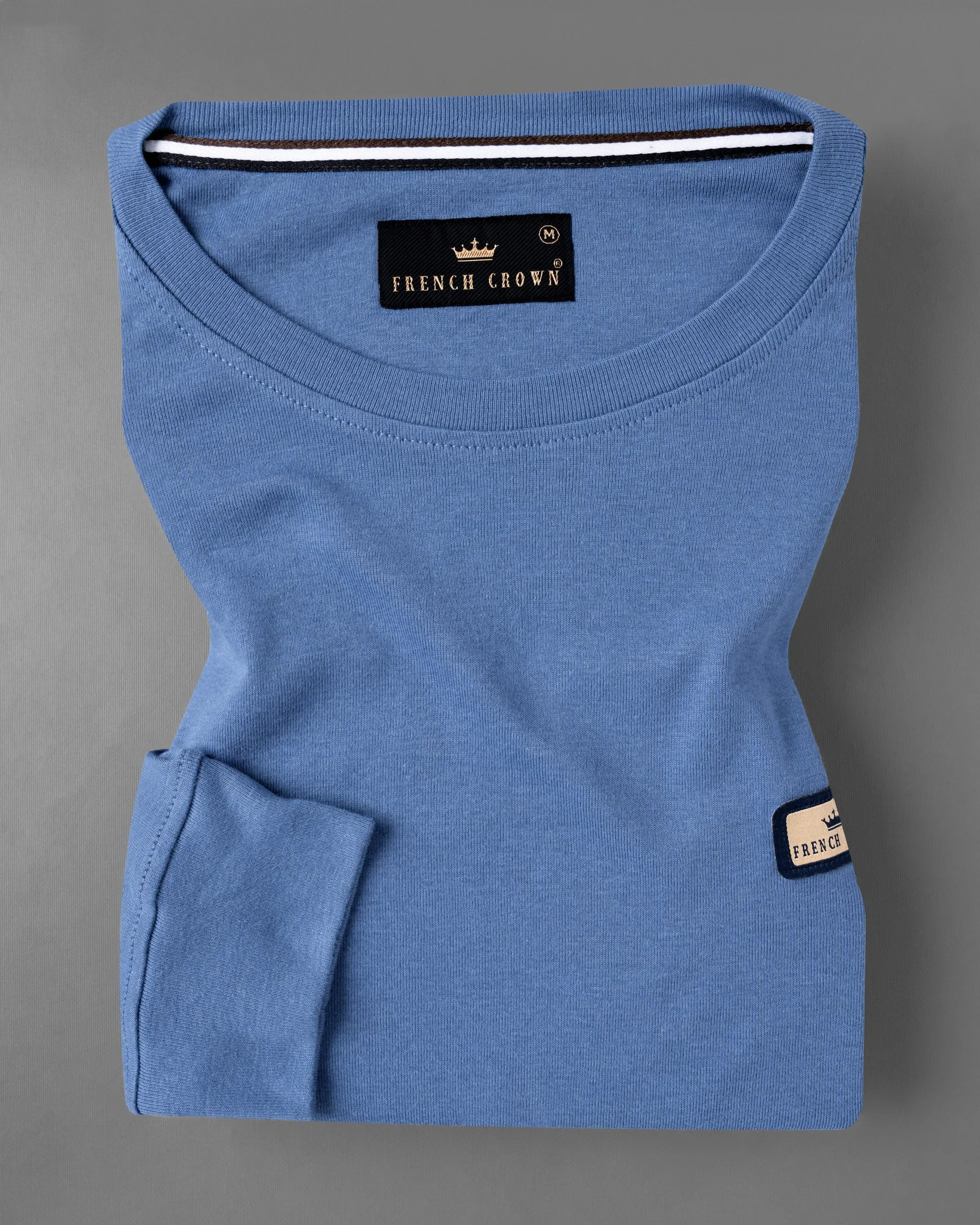 Danube Blue Full Sleeve Premium Cotton Jersey Sweatshirt sold by French Crown product image thumbnail 2