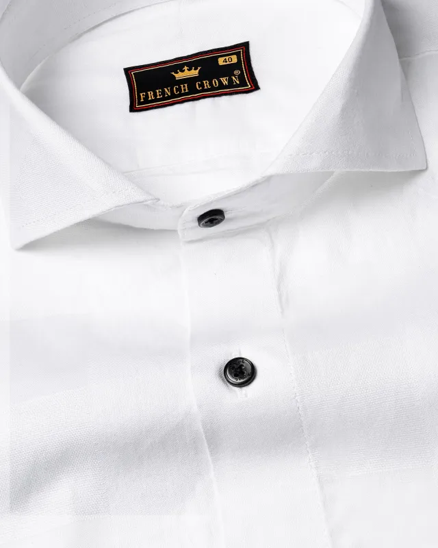 Bright White Dobby Textured Premium Giza Cotton Shirt sold by French Crown