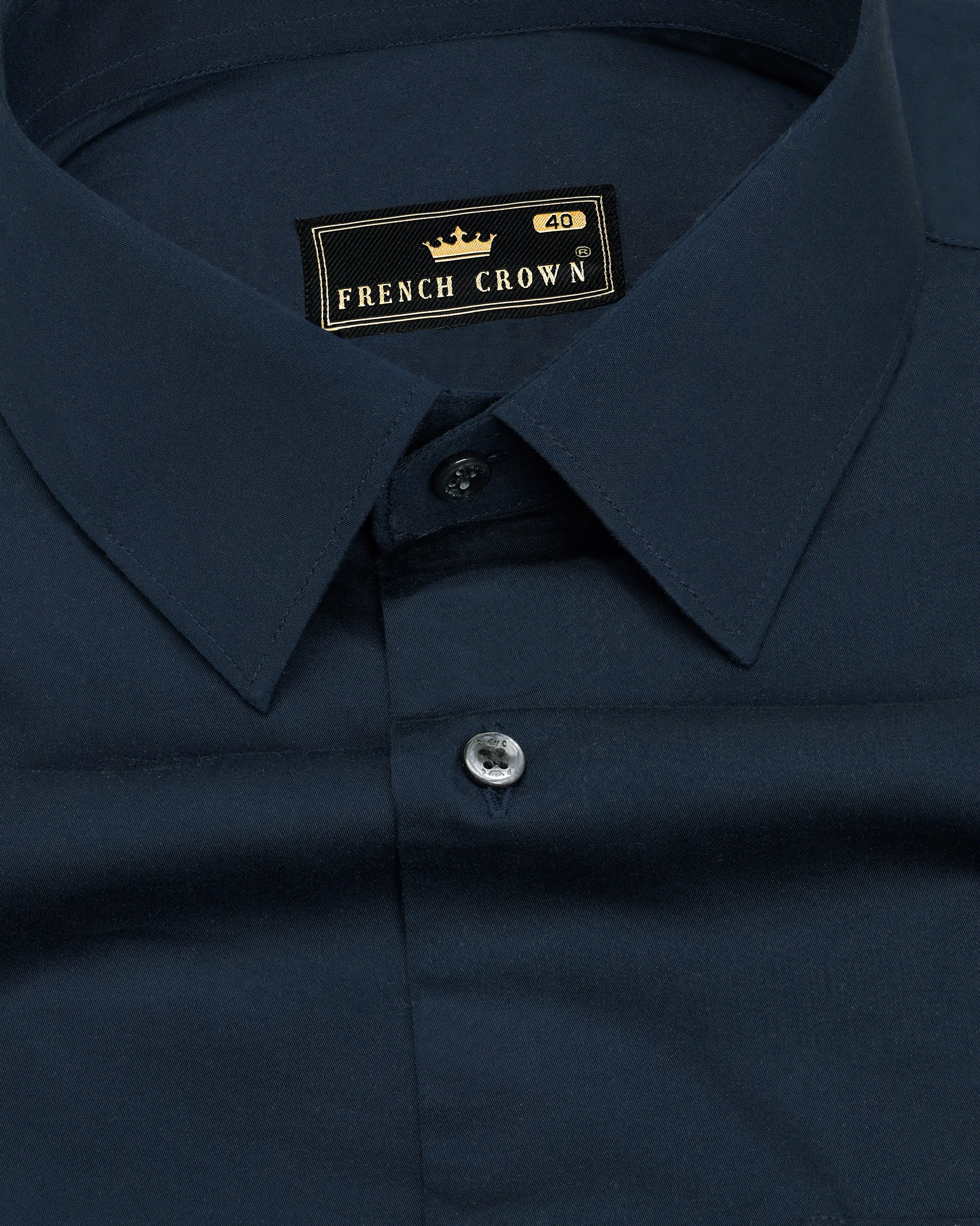 Baltic Sea Blue Subtle Sheen Super Soft Premium Cotton Shirt sold by French Crown product image thumbnail 2