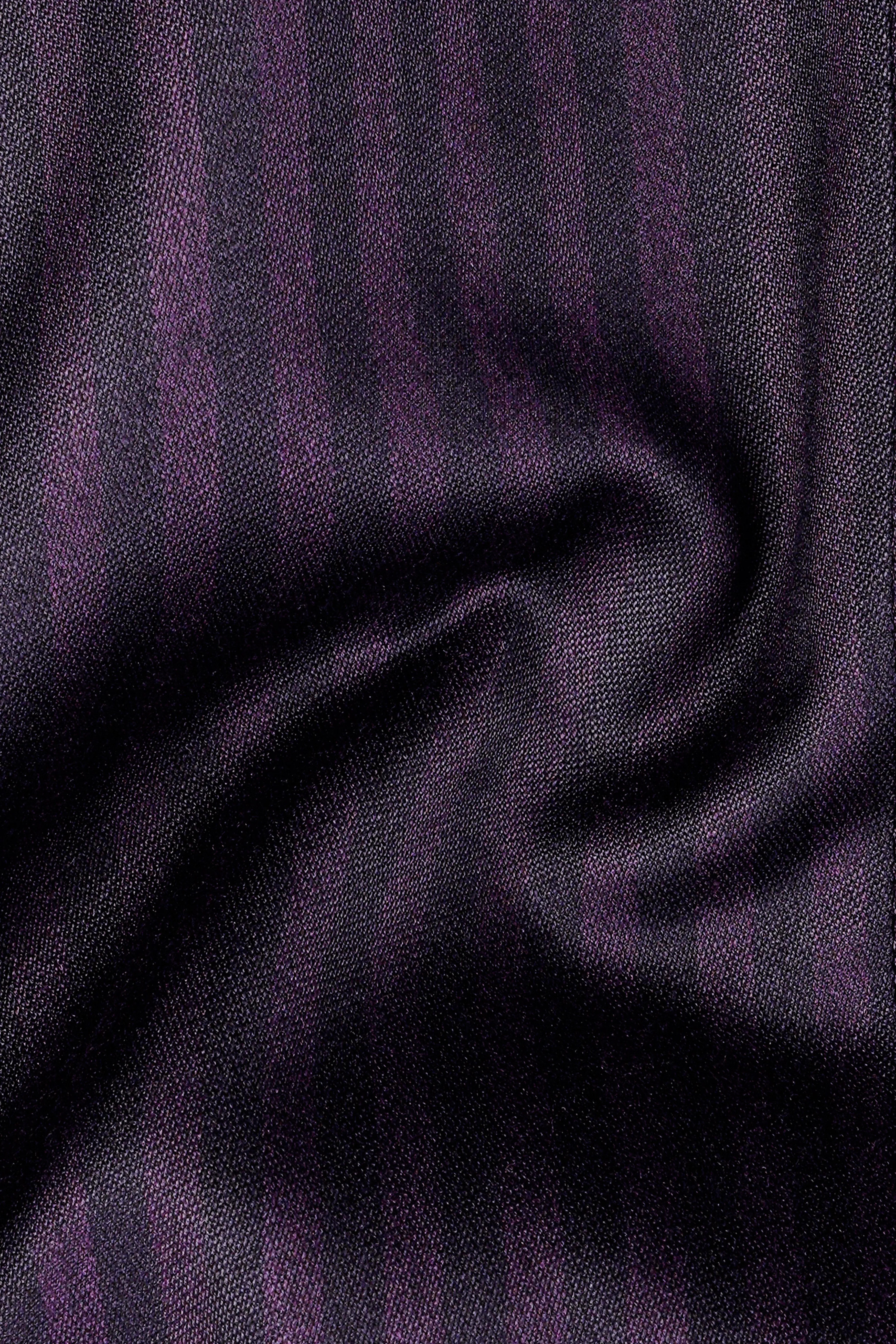 Byzantium Purple And Jade Black Striped Wool Rich Double Breasted Blazer sold by French Crown product image thumbnail 3