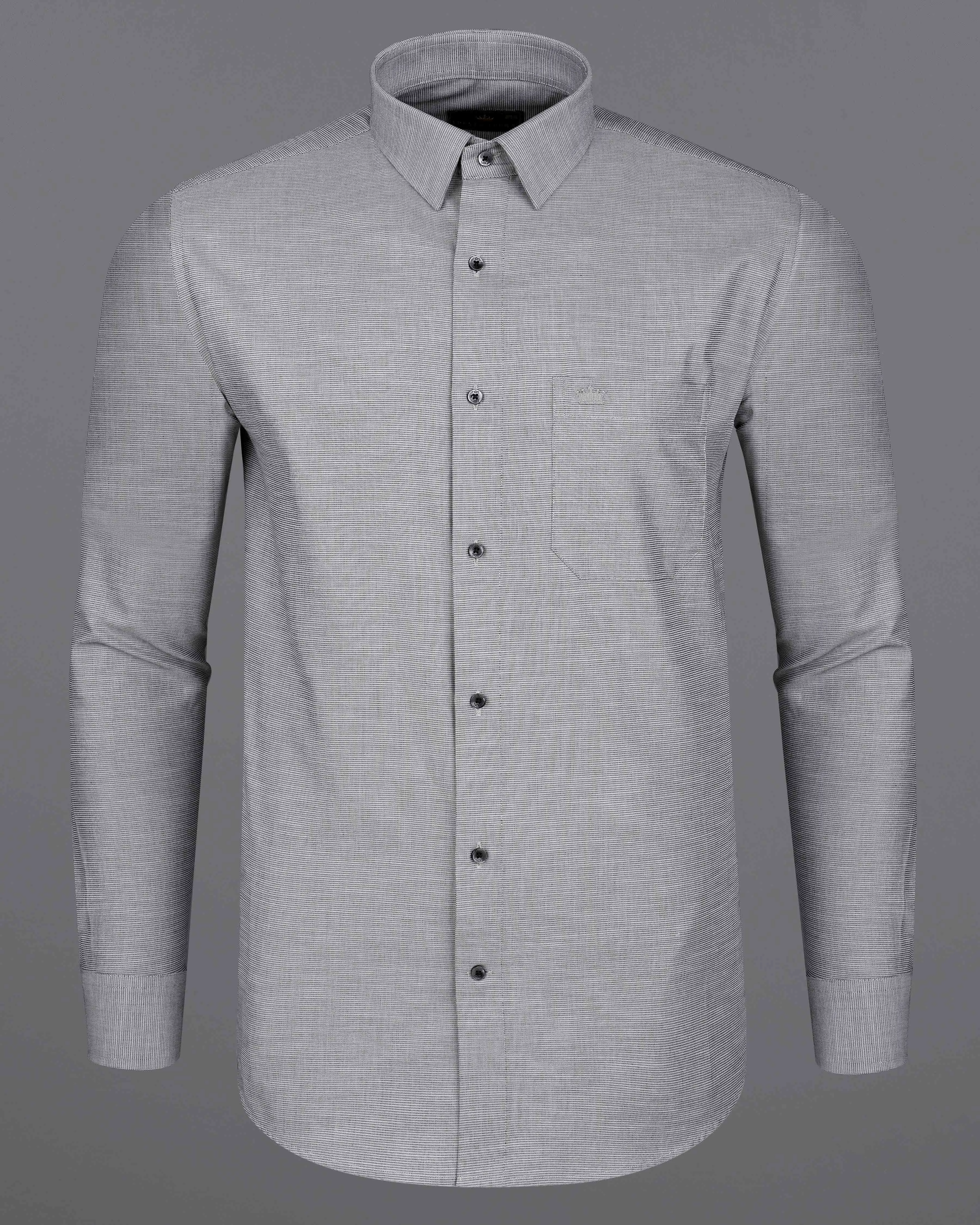 Metallic Gray with Black Premium Giza Cotton Chambray Shirt sold by French Crown product image thumbnail 5