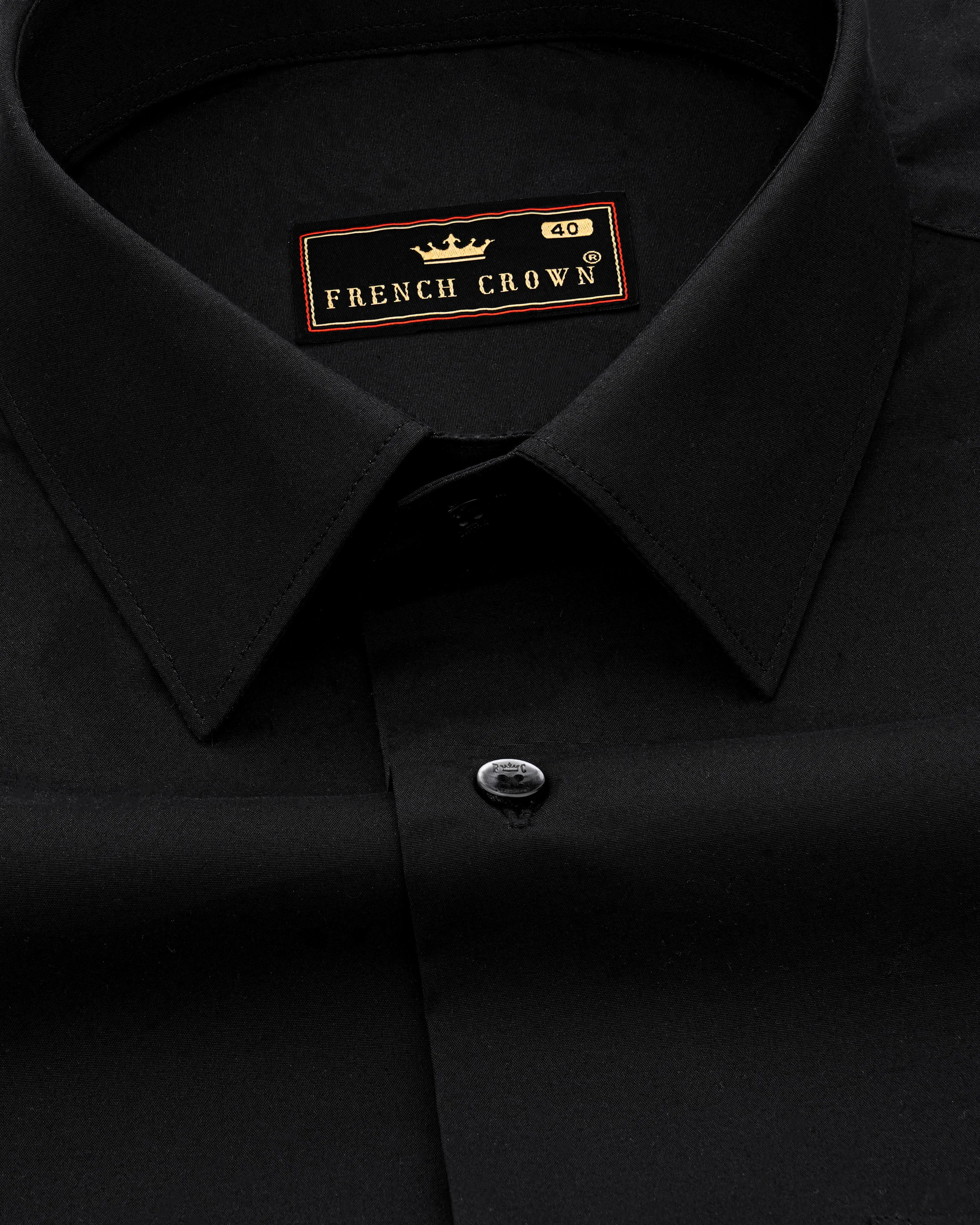 Jade Black Premium Cotton Shirt sold by French Crown