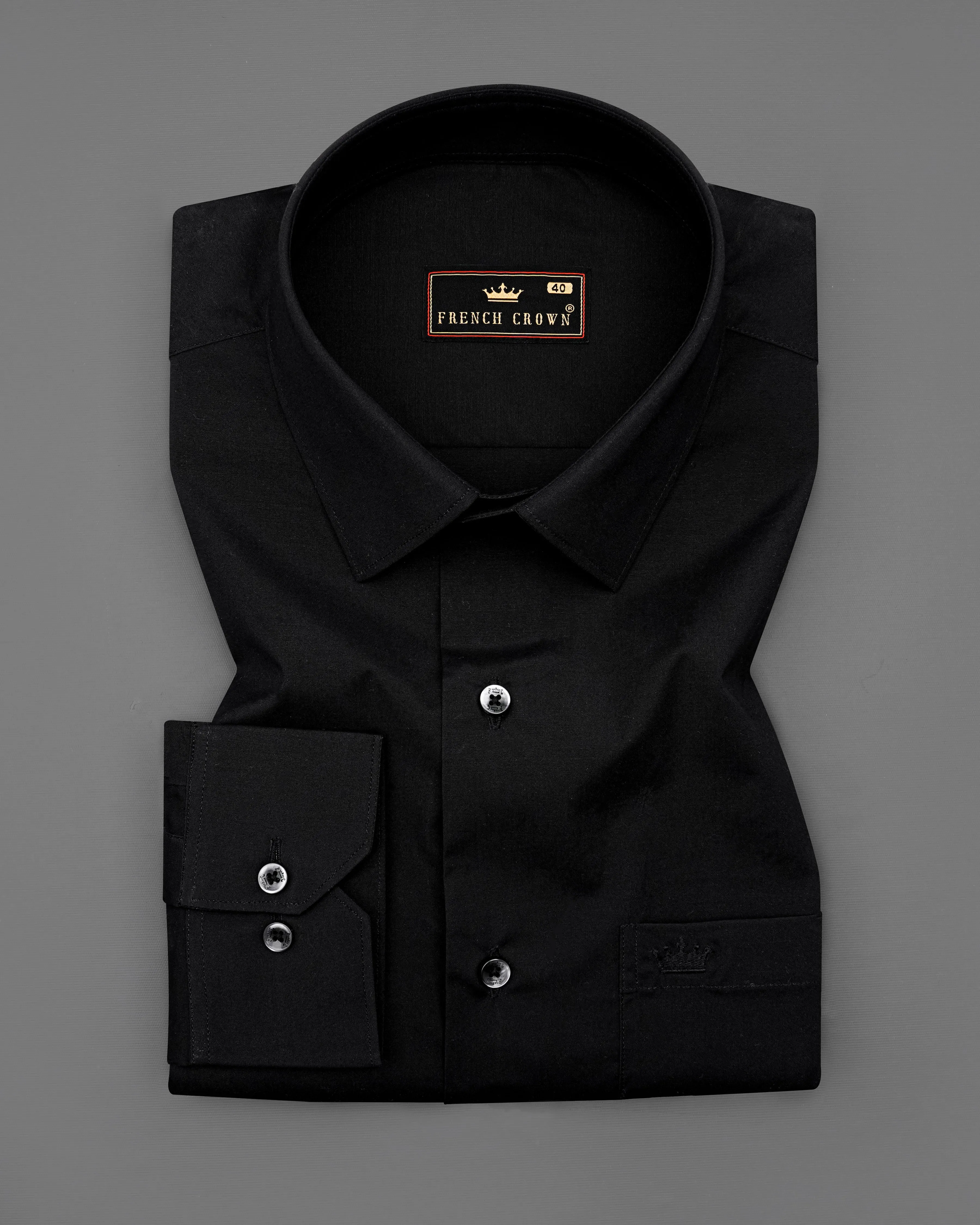 Jade Black Premium Cotton Shirt sold by French Crown product image thumbnail 3