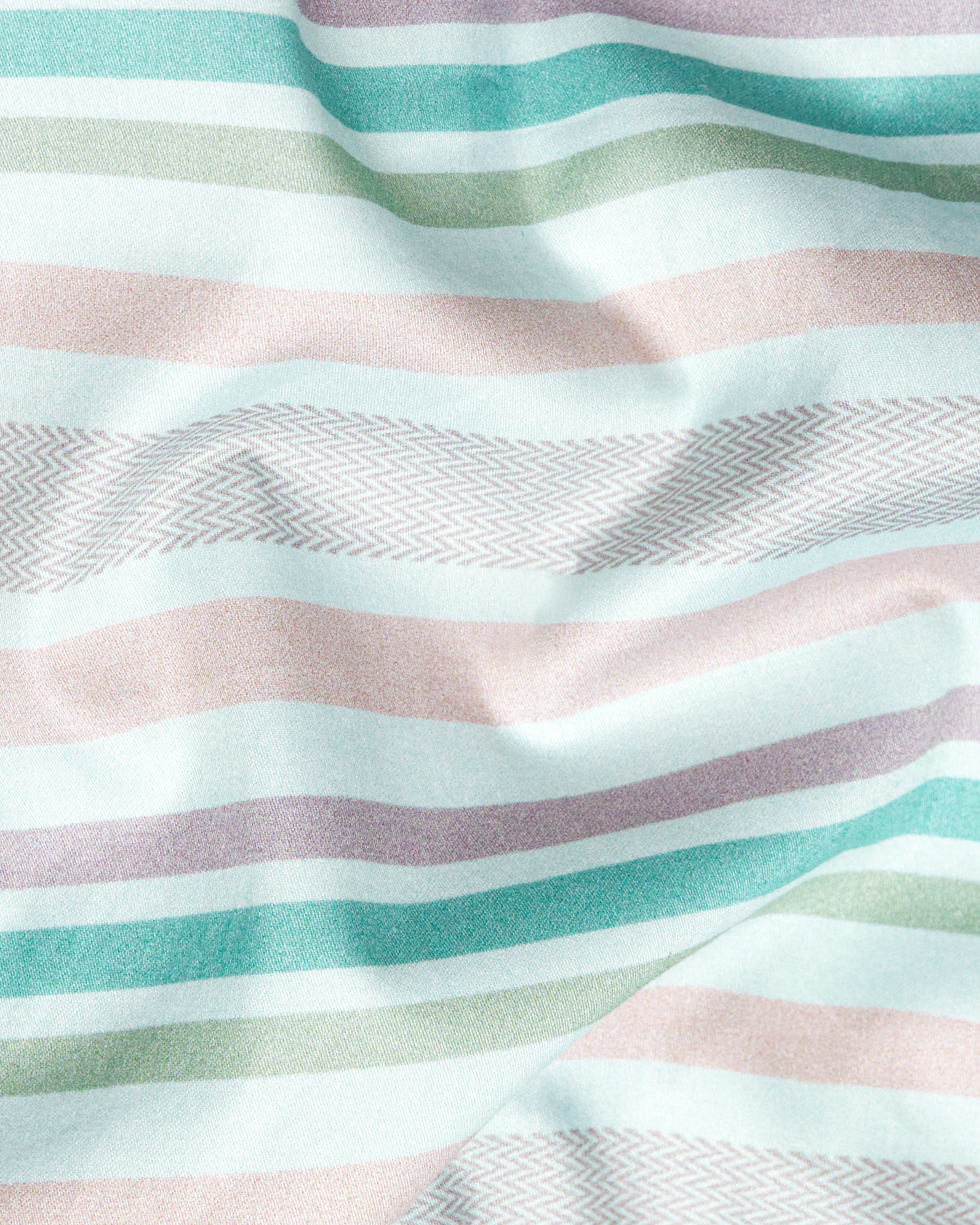 Jet Stream Green and Amulet Green Multicolour Striped Super Soft Premium Cotton Shirt sold by French Crown product image thumbnail 2