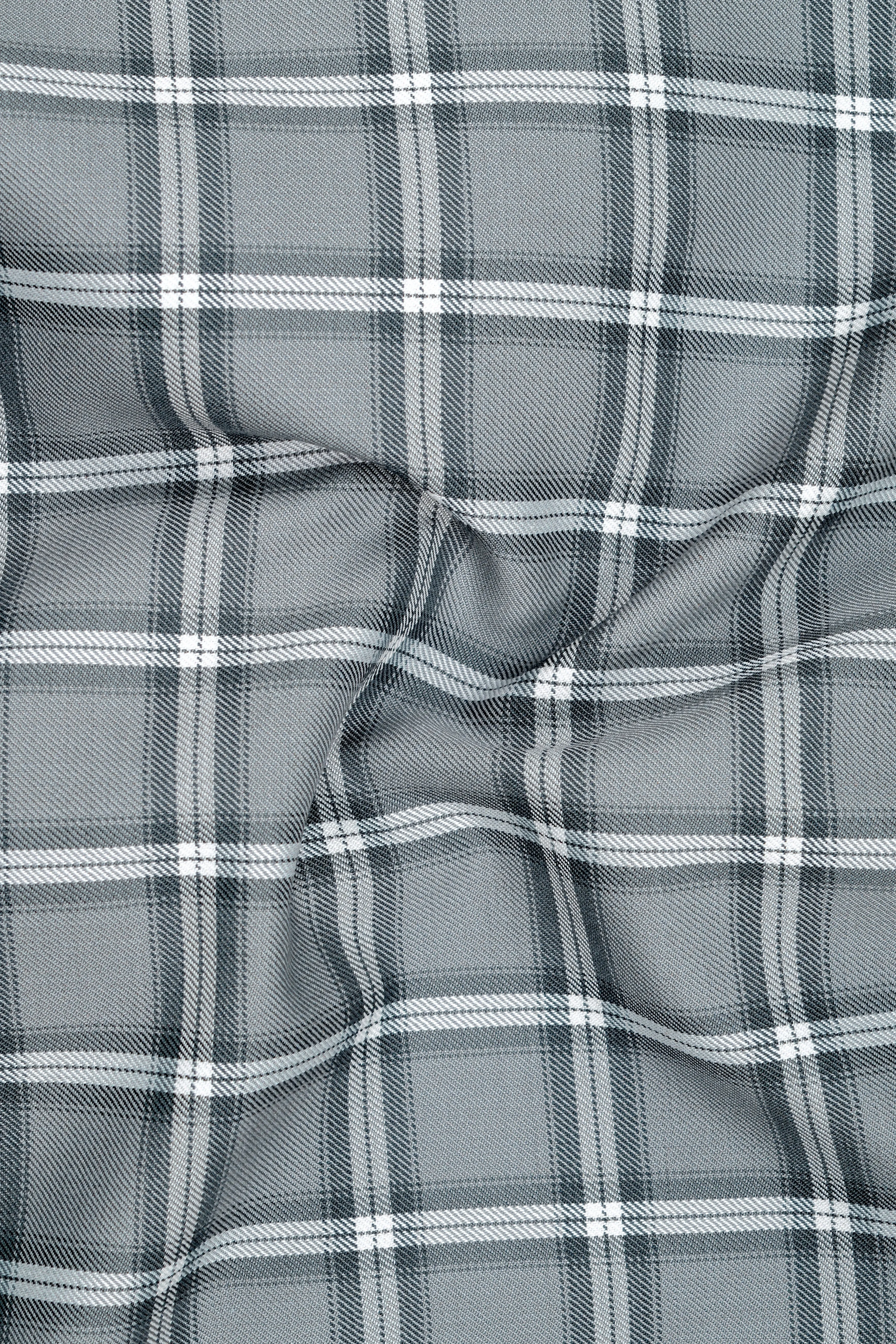 Pewter Gray and White Windowpane Wool Rich Suit sold by French Crown product image thumbnail 3