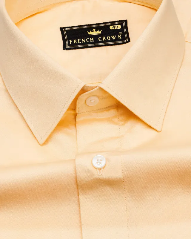Hampton Cream Subtle Sheen Super Soft Premium Cotton Shirt sold by French Crown