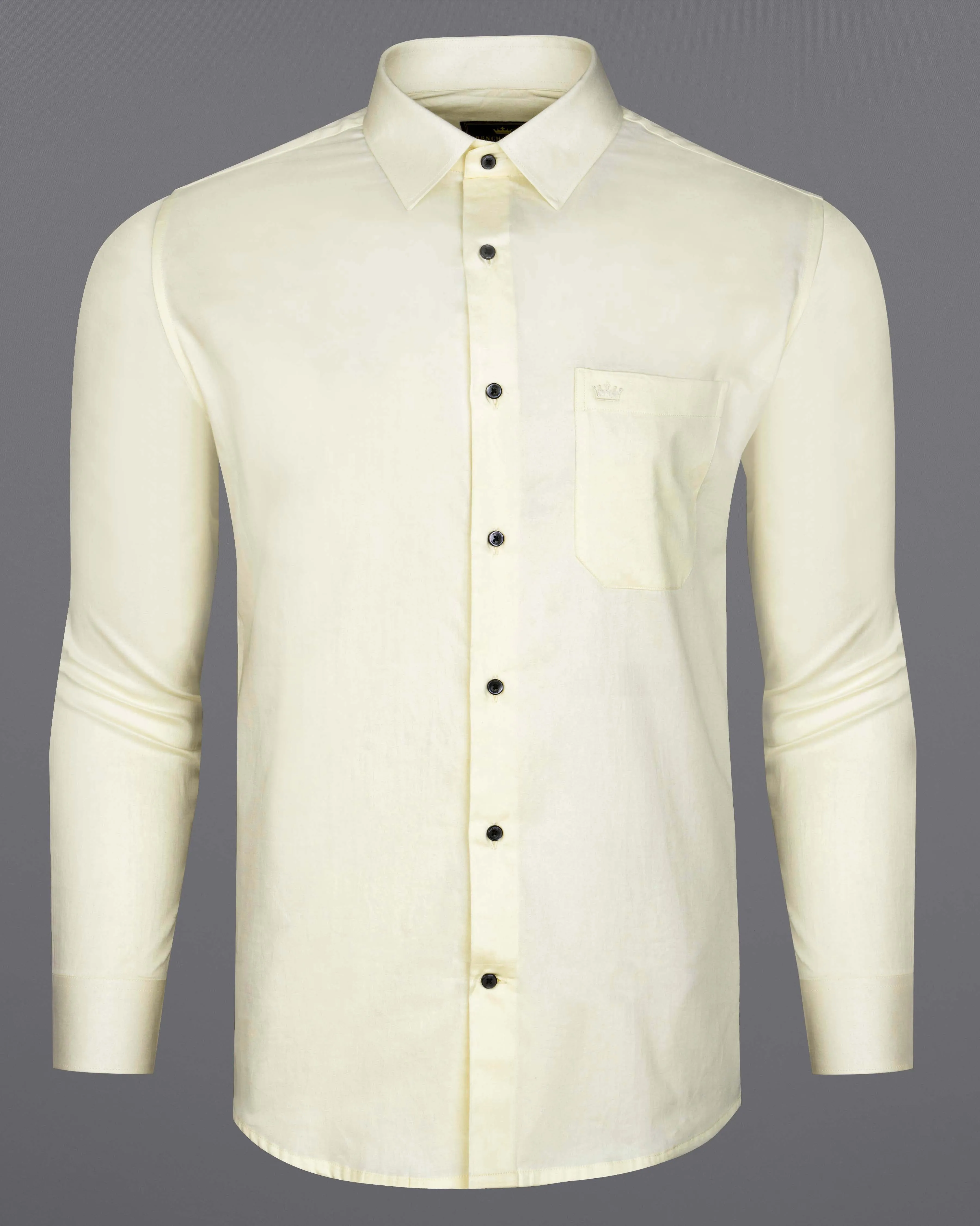 Merino Cream Subtle Sheen Super Soft Premium Cotton Shirt sold by French Crown product image thumbnail 5