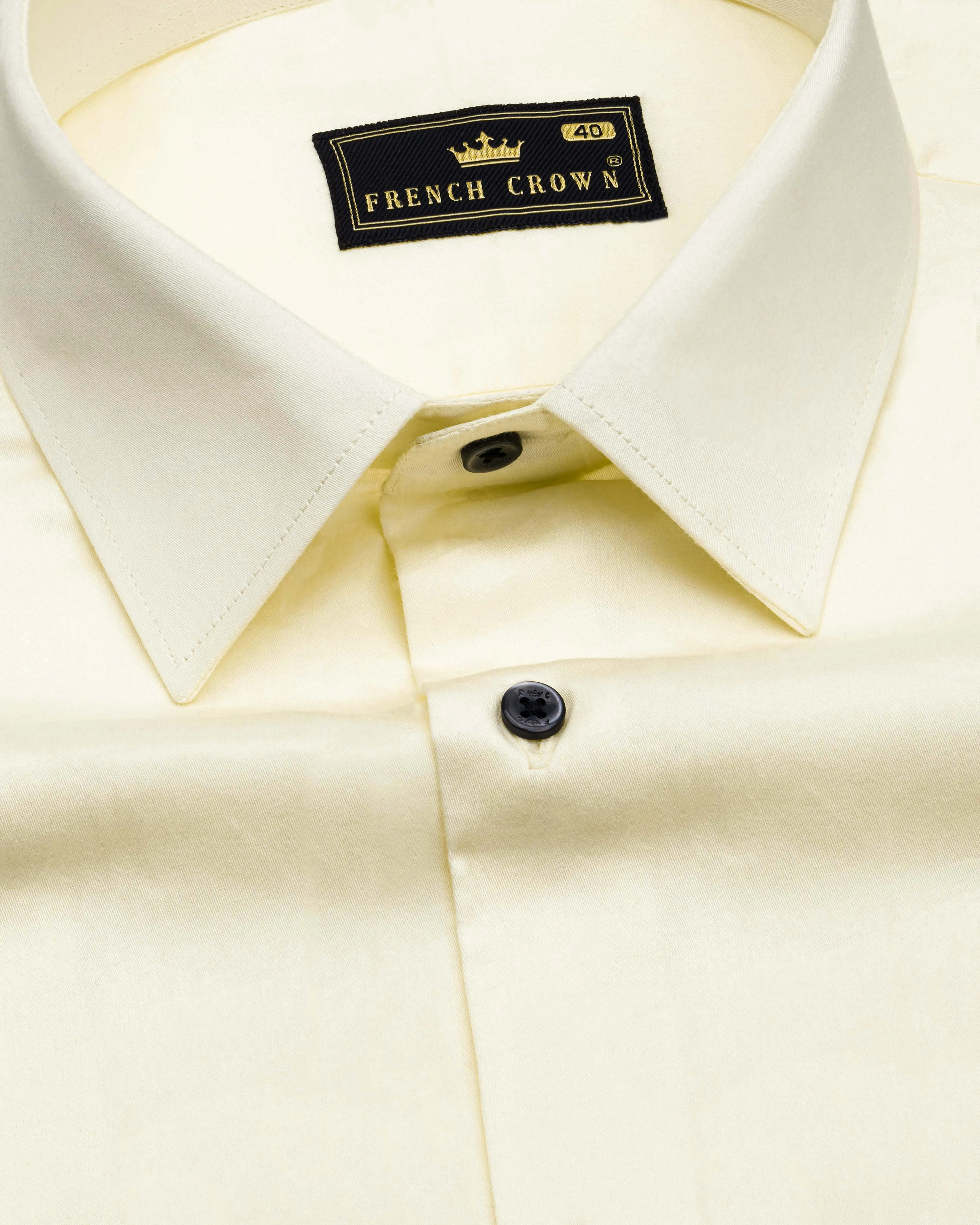 Merino Cream Subtle Sheen Super Soft Premium Cotton Shirt sold by French Crown