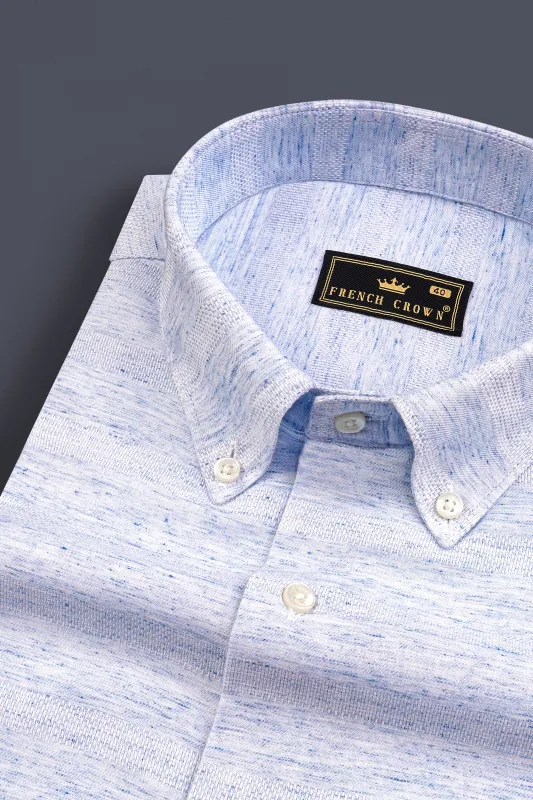 Periwinkle Blue Dobby Textured Premium Cotton Shirt sold by French Crown