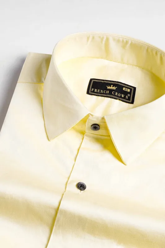 Maize Beige Subtle Sheen Super Soft Premium Cotton Shirt sold by French Crown