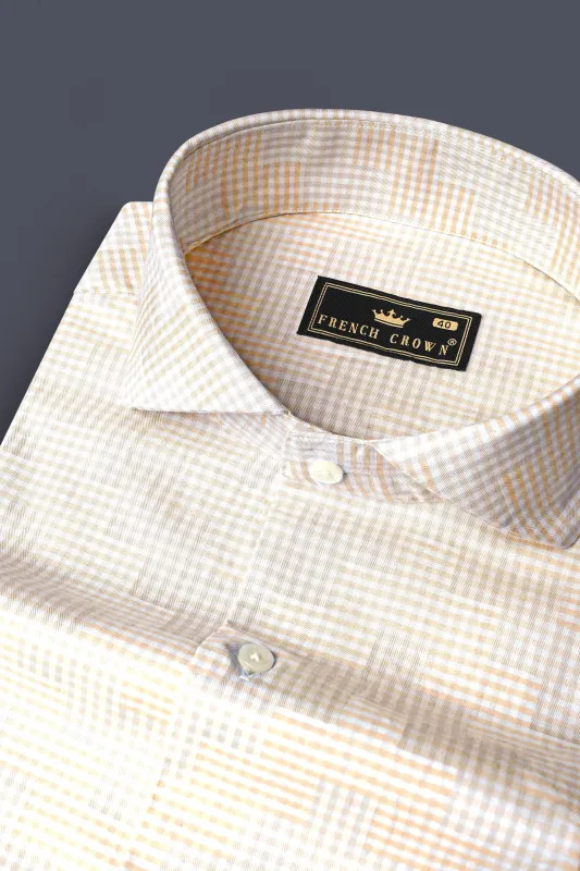 Givry Cream Jacquard Textured Premium Cotton Shirt sold by French Crown